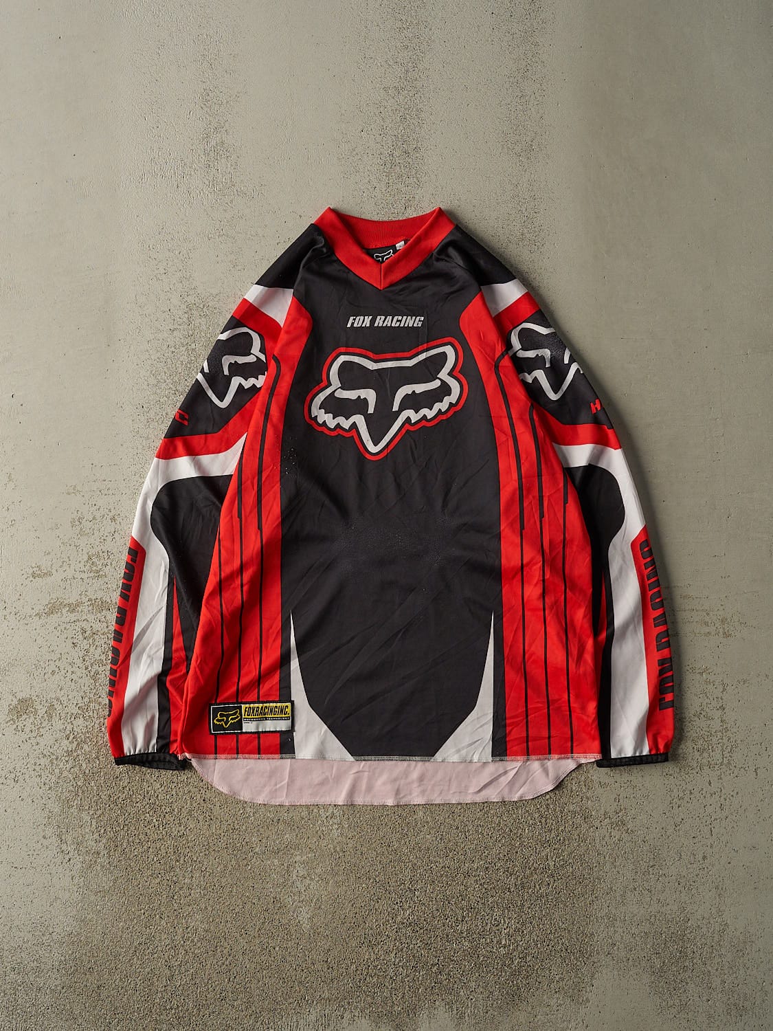 Vintage 90s Red, White & Black Fox Racing Jersey (L/XL)