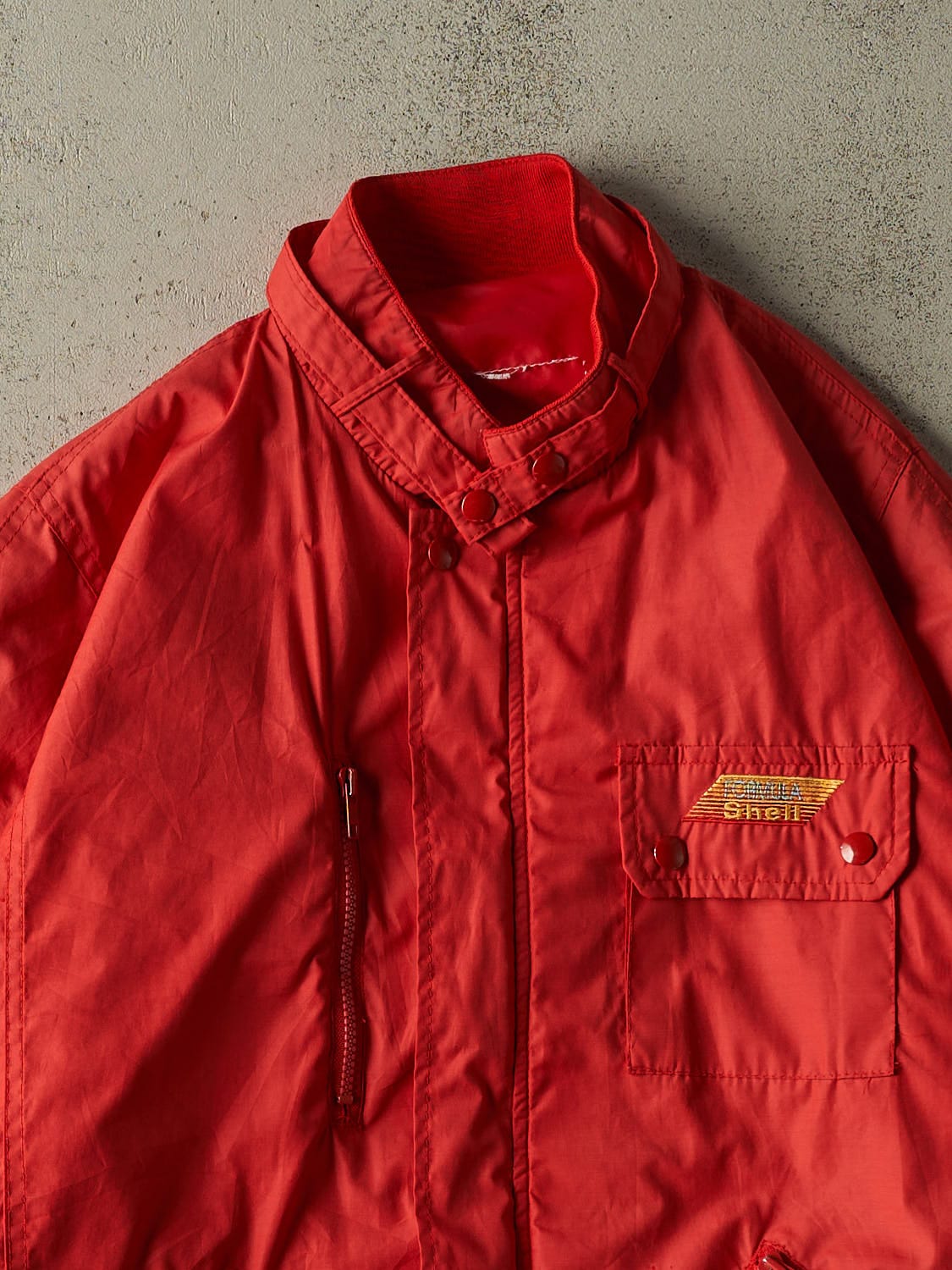 Vintage 80s Red Shell Bomber Windbreaker Jacket (L)