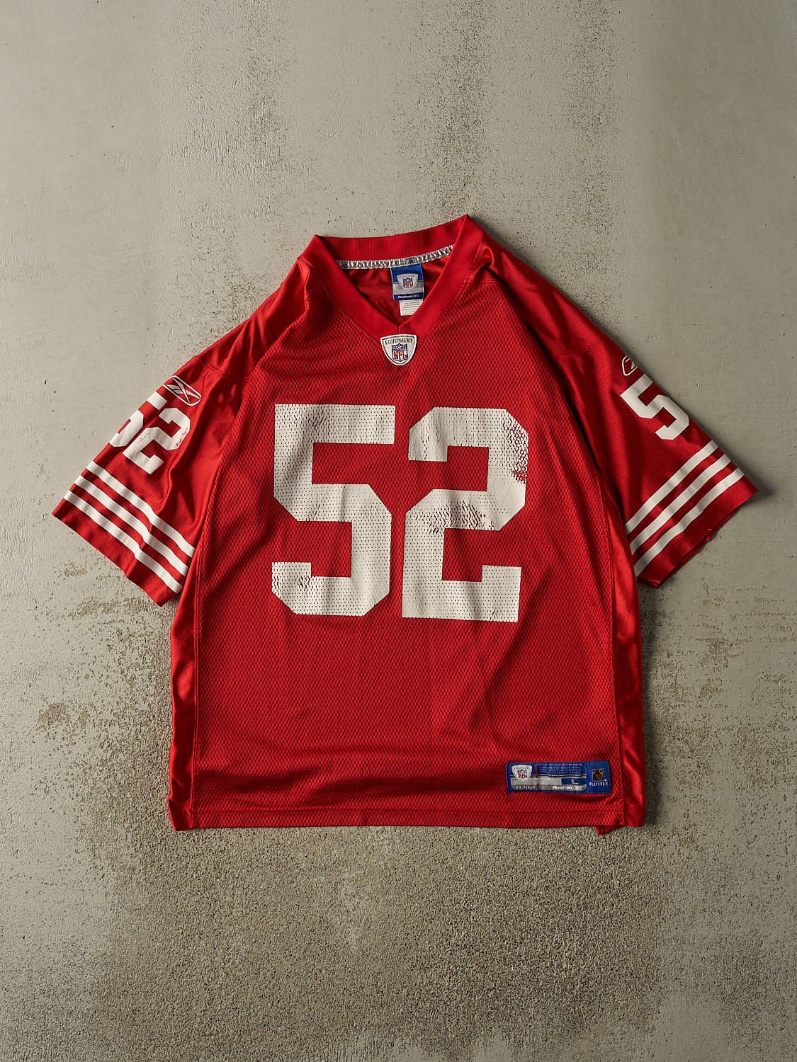 Vintage Y2K Red San Fransisco 49ers #52 Willis Football Jersey (XL)