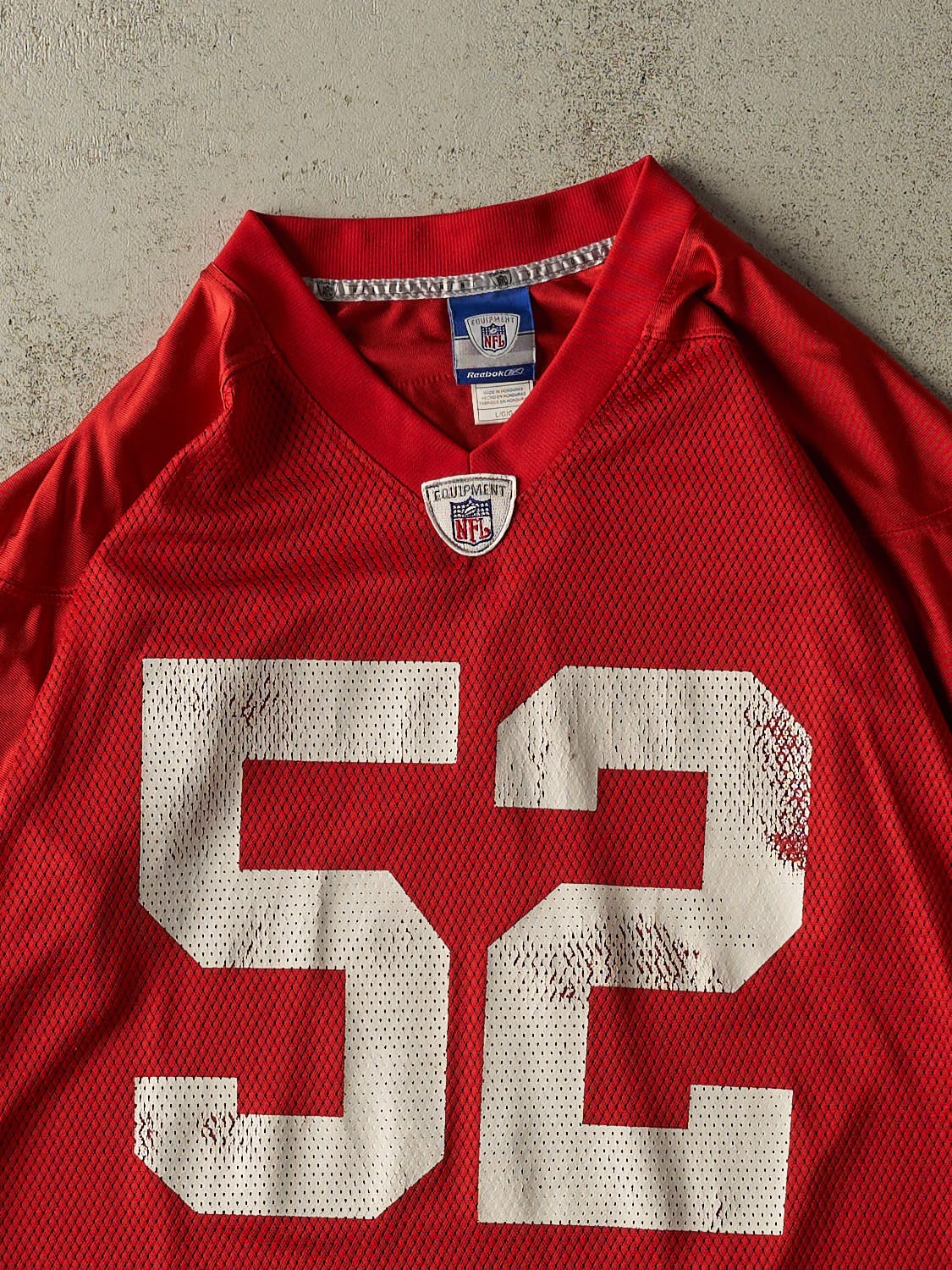 Vintage Y2K Red San Fransisco 49ers #52 Willis Football Jersey (XL)