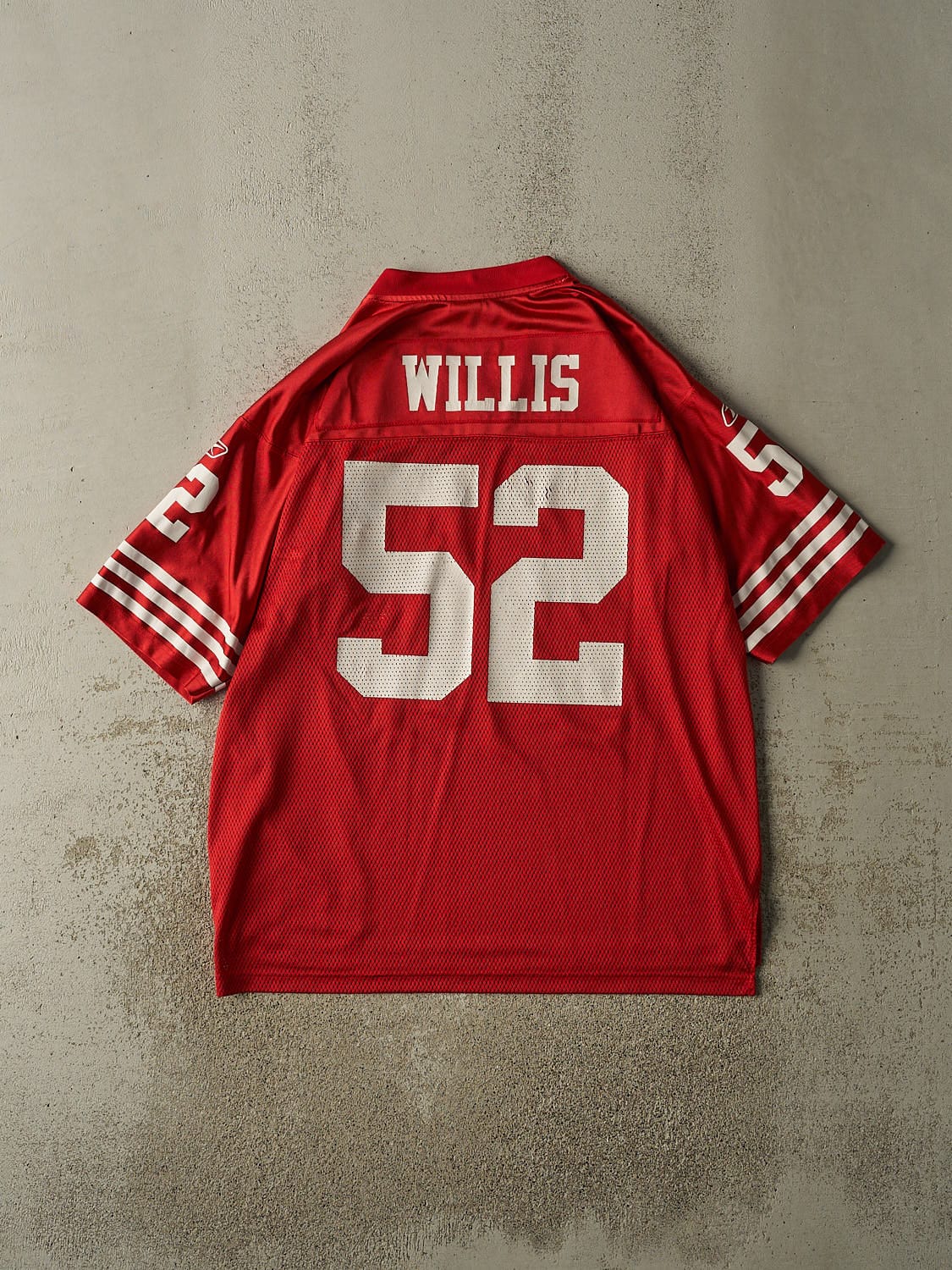 Vintage Y2K Red San Fransisco 49ers #52 Willis Football Jersey (XL)