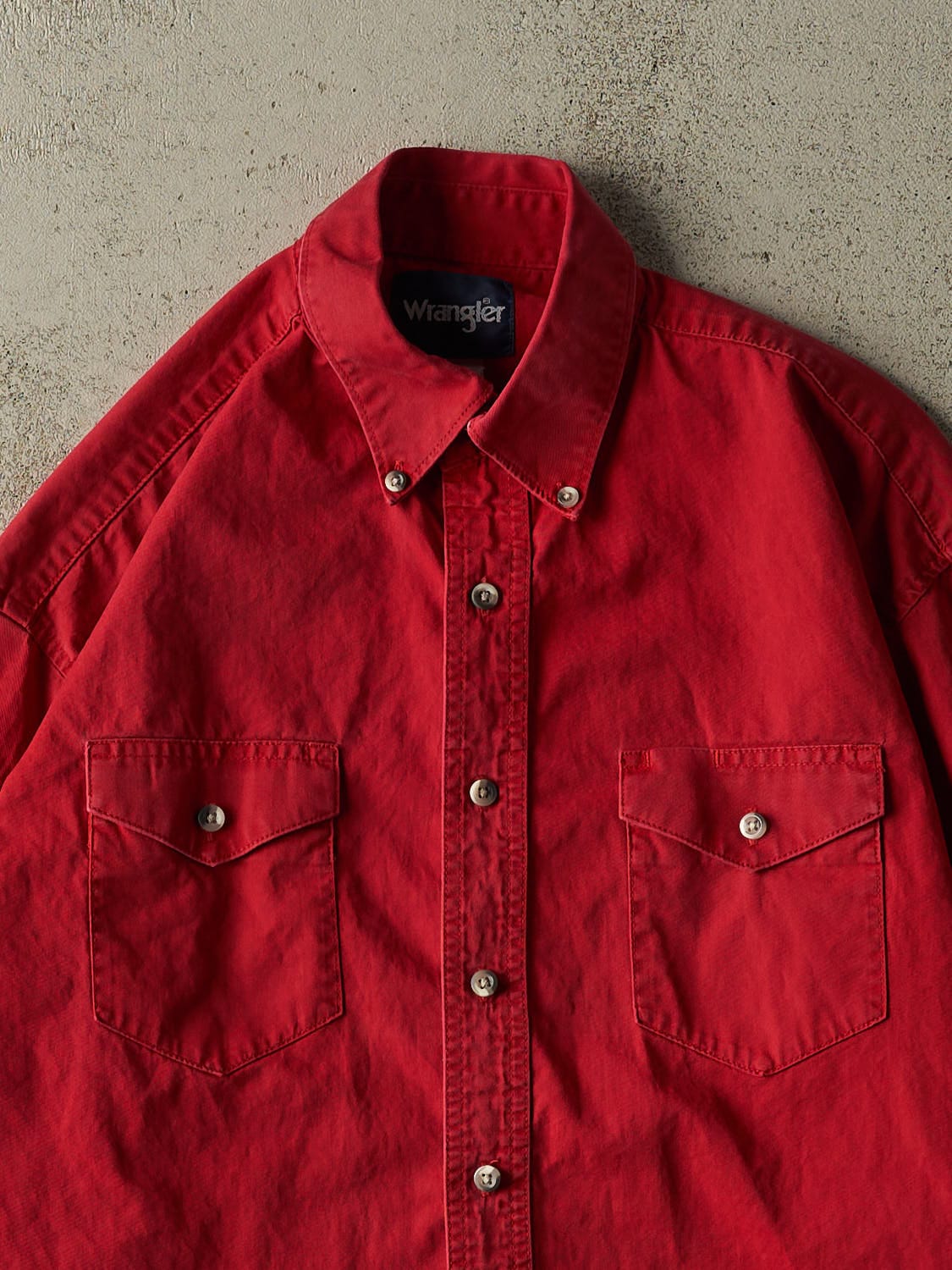 Vintage 90s Red Wrangler Button Up Long Sleeve (L/XL)