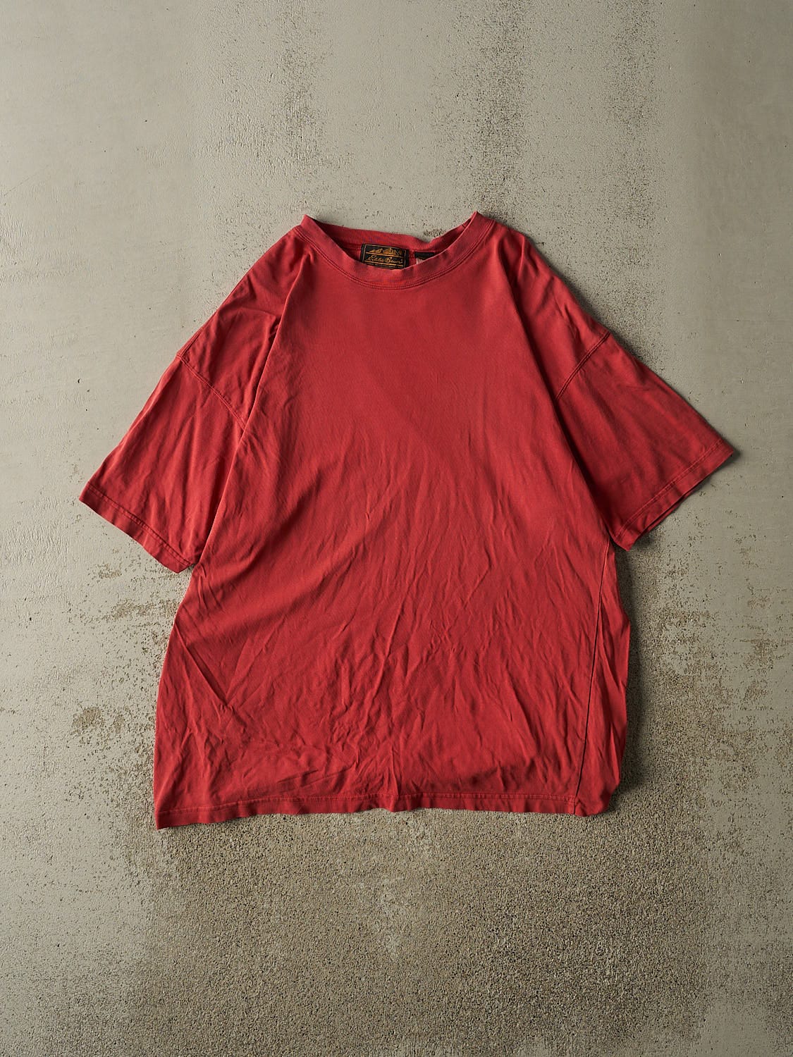 Vintage 90s Sun Faded Red Eddie Bauer Blank Tee (XL/XXL)