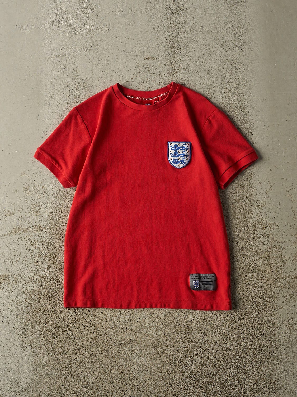 Vintage Y2K Red England Soccer Tee (S/M)