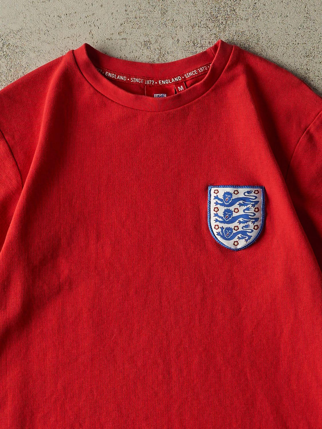 Vintage Y2K Red England Soccer Tee (S/M)