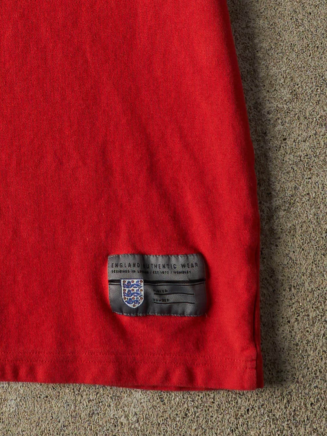 Vintage Y2K Red England Soccer Tee (S/M)