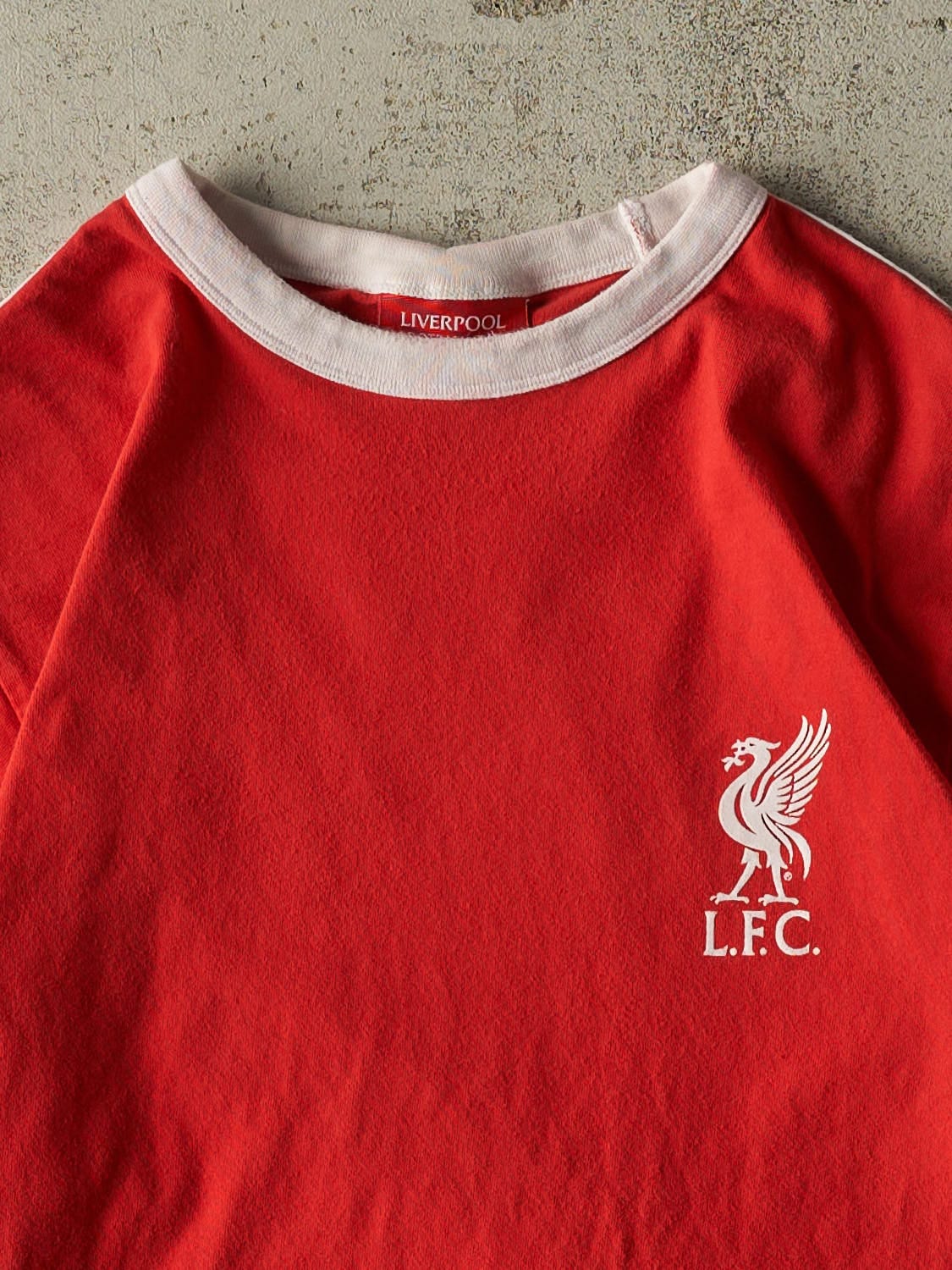 Vintage Y2K Red & White Liverpool Football Club Tee (S/M)