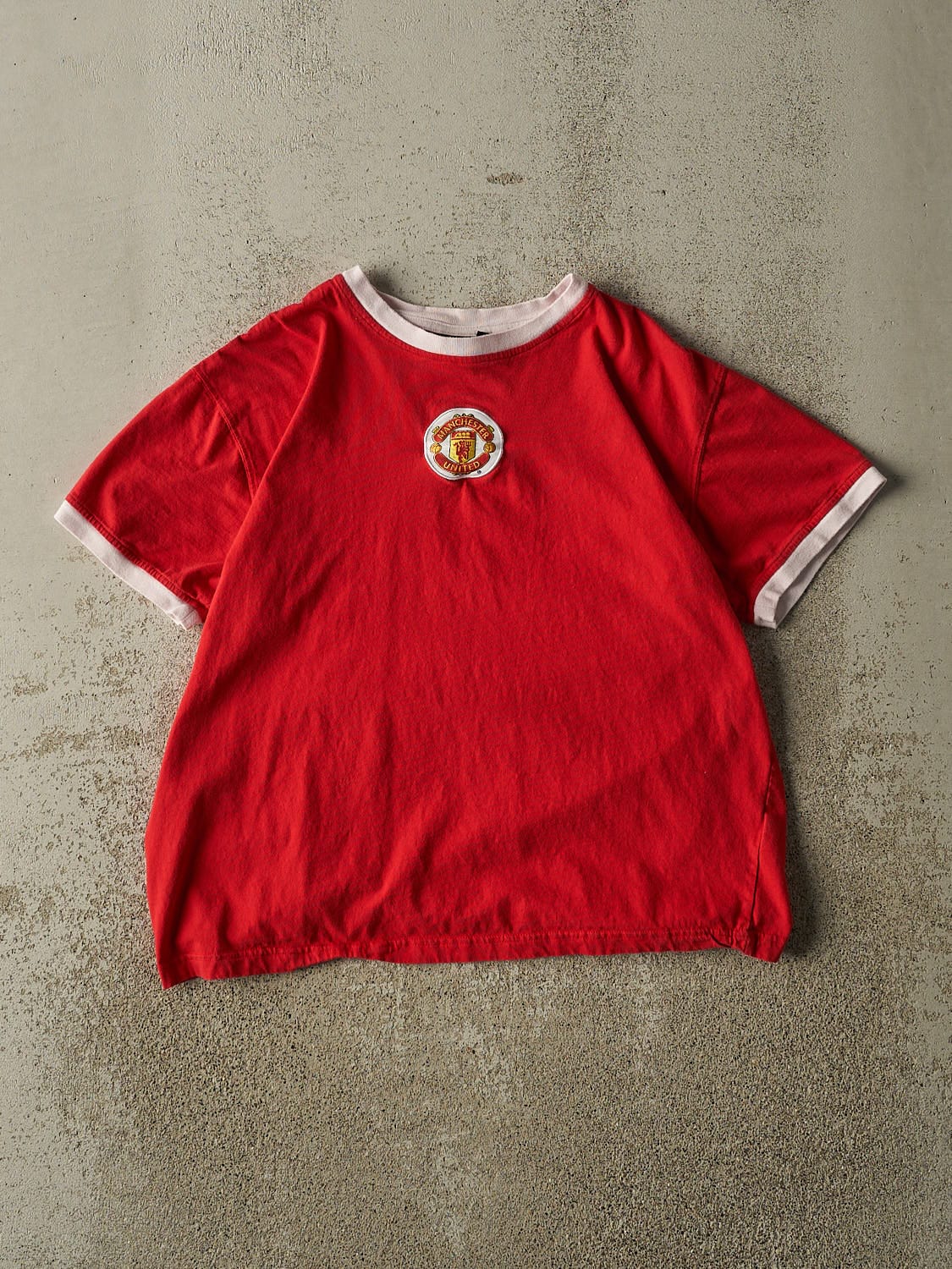 Vintage Y2K Red Manchester United Ringer Tee (S/M)