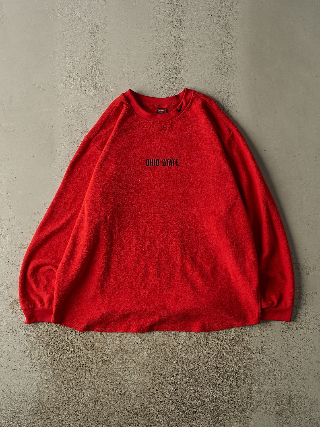 Vintage Y2K Red Nike Ohio State University Long Sleeve Fleece (XXL/XXXL)