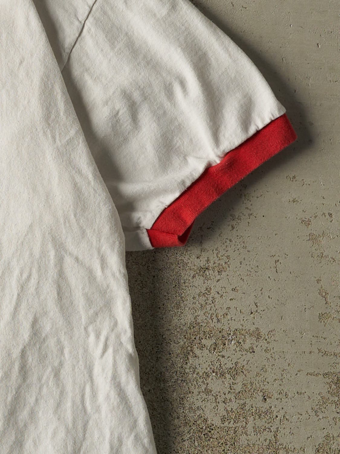Vintage 90s White & Red Santa Rosa Stallions Ringer Tee (L)