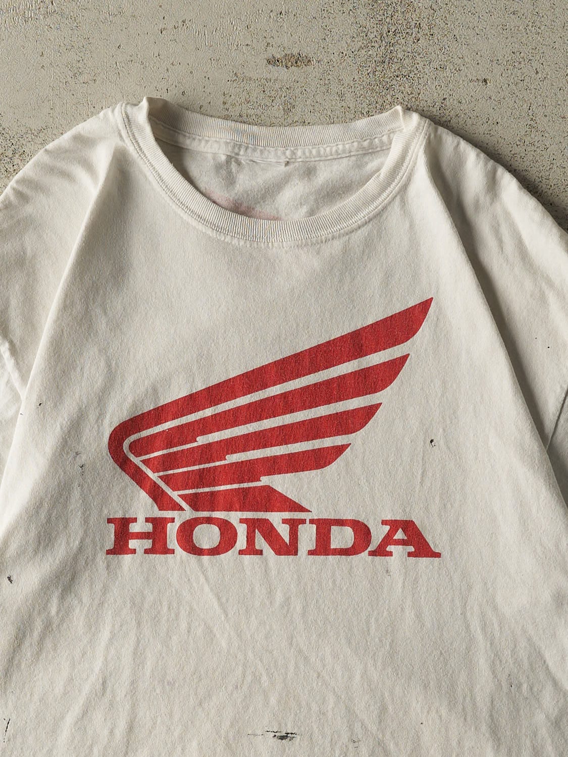 Vintage Y2K White Honda Racing Tee (L)