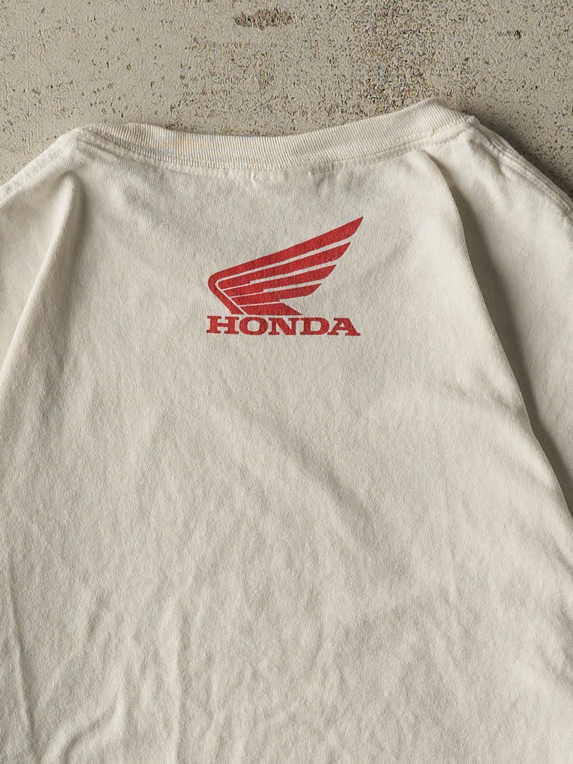 Vintage Y2K White Honda Racing Tee (L)