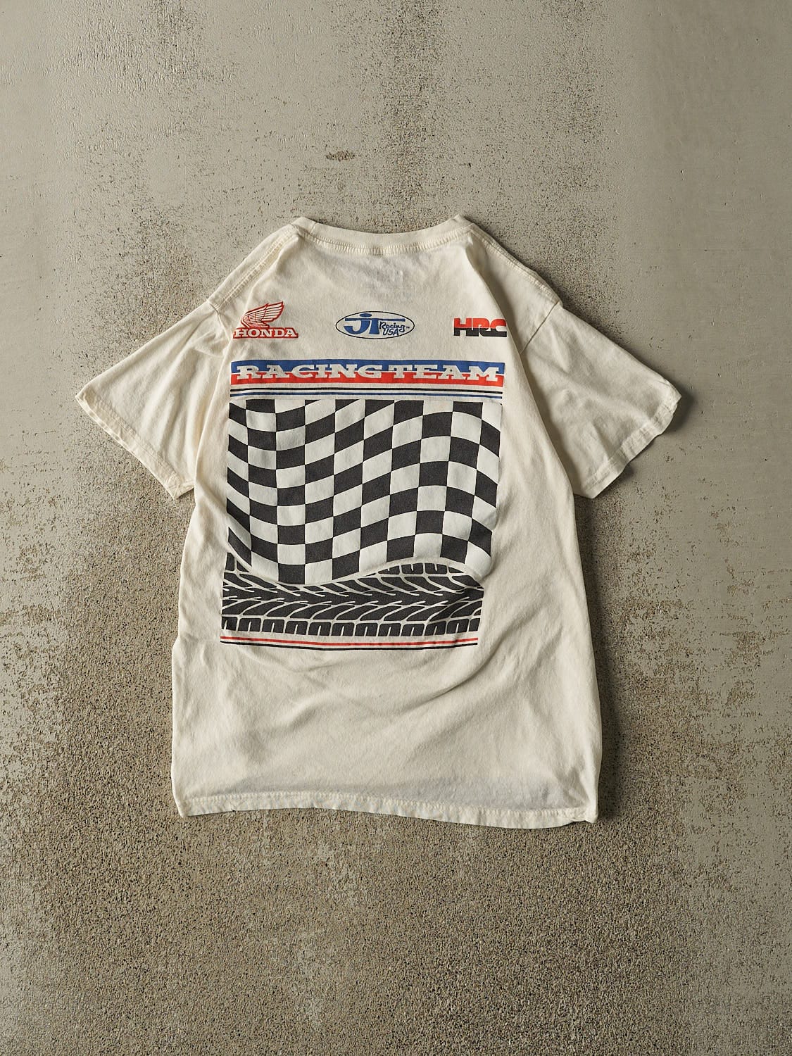 Vintage Y2K White Honda Racing Tee (S)