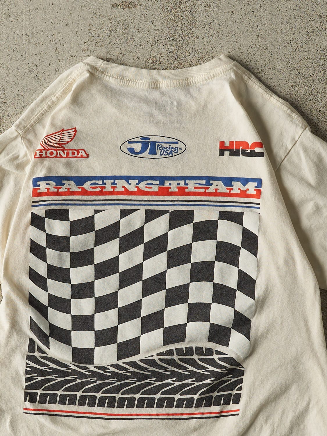 Vintage Y2K White Honda Racing Tee (S)