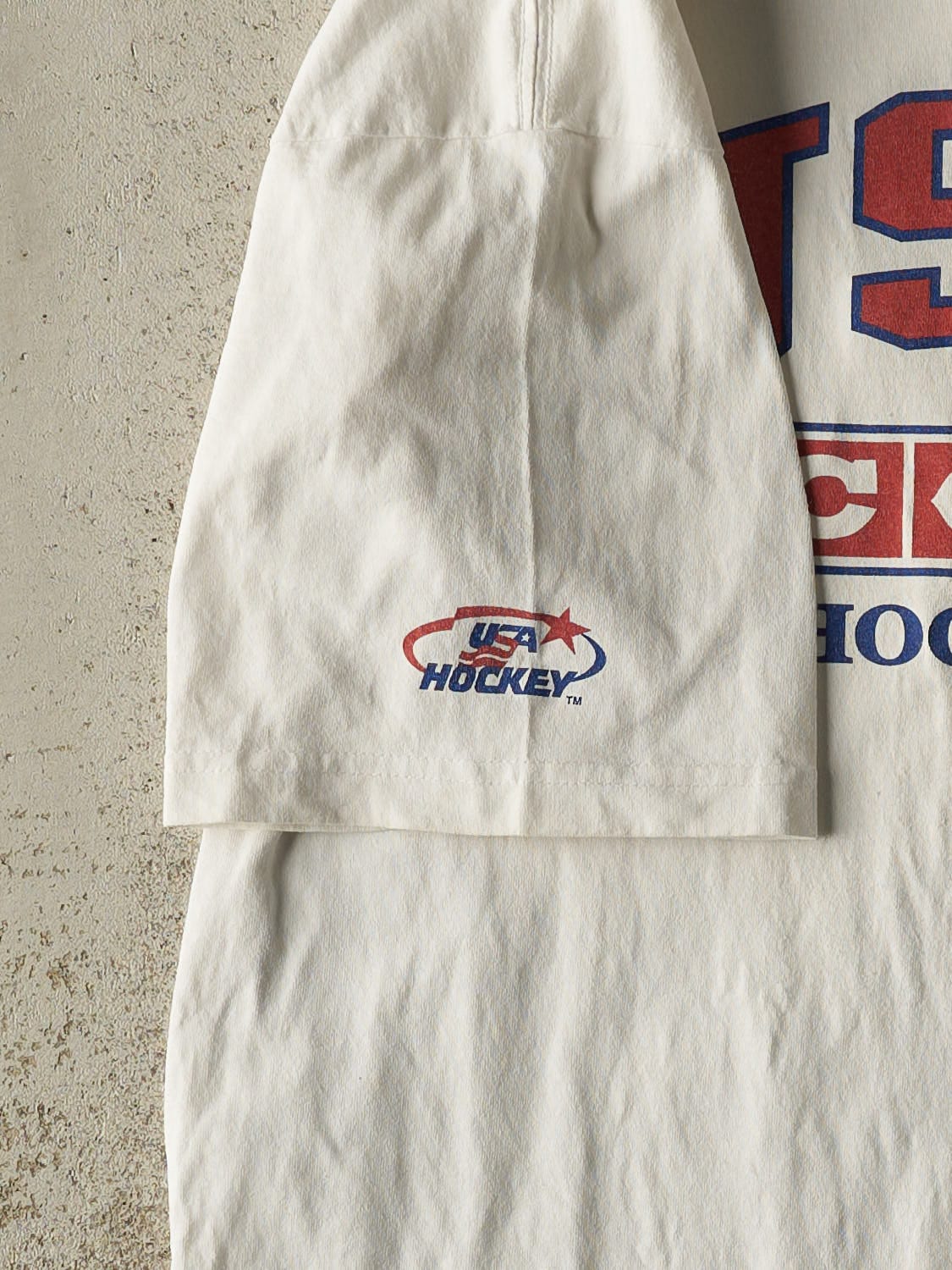Vintage 90s White Team USA Hockey Tee (XXL/XXXL)