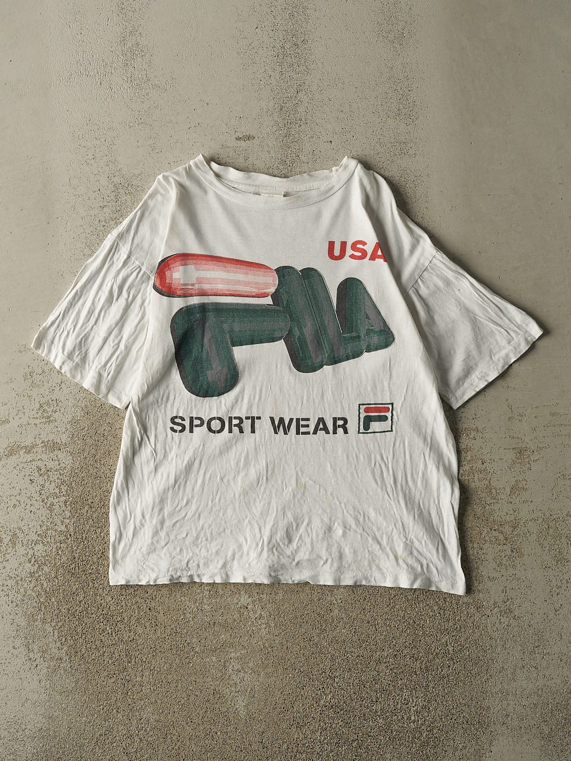 Vintage 90s White Fila Tee (S/M)