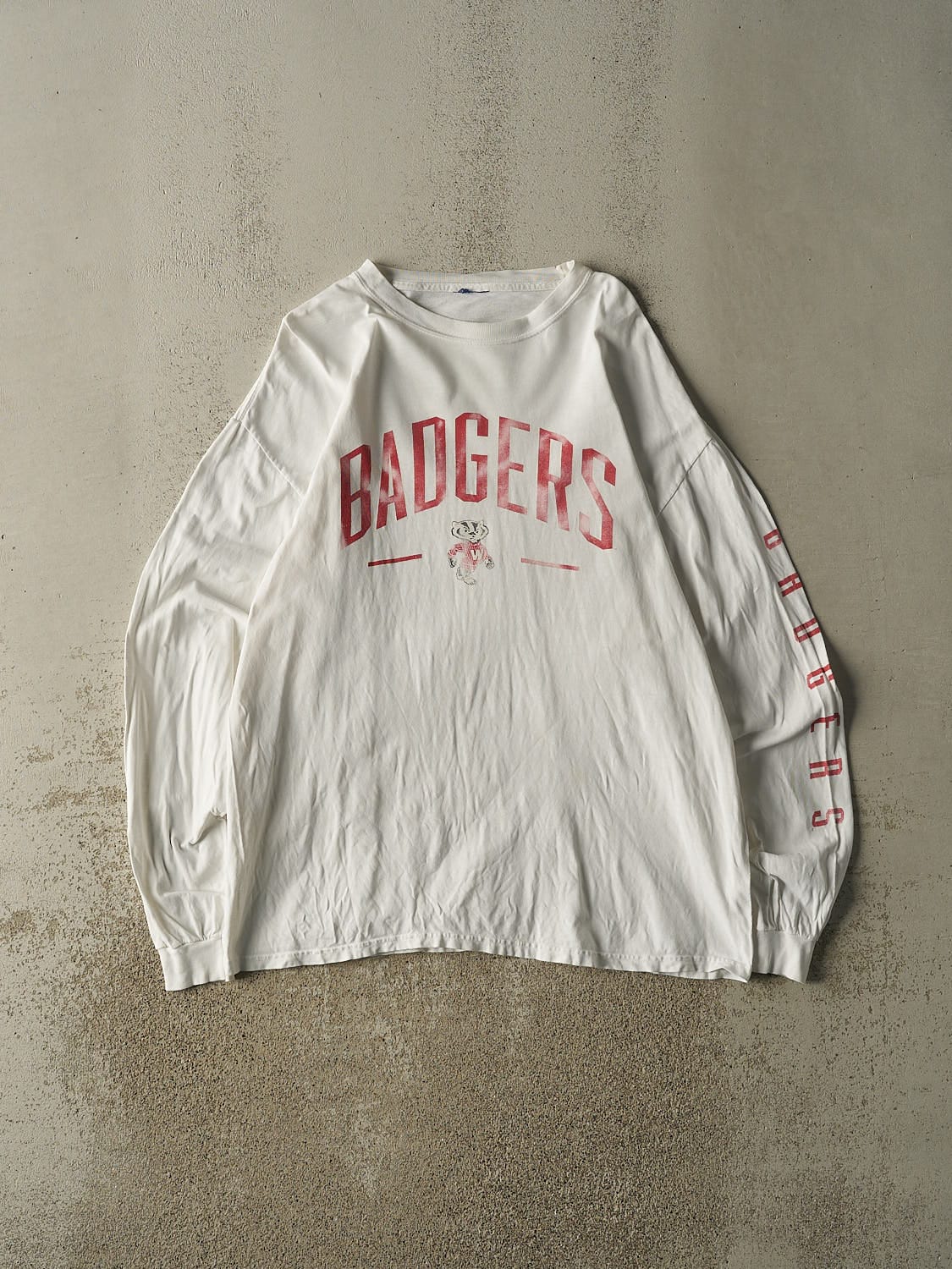 Vintage 90s White University of Wisconsin Badgers Long Sleeve (L/XL)