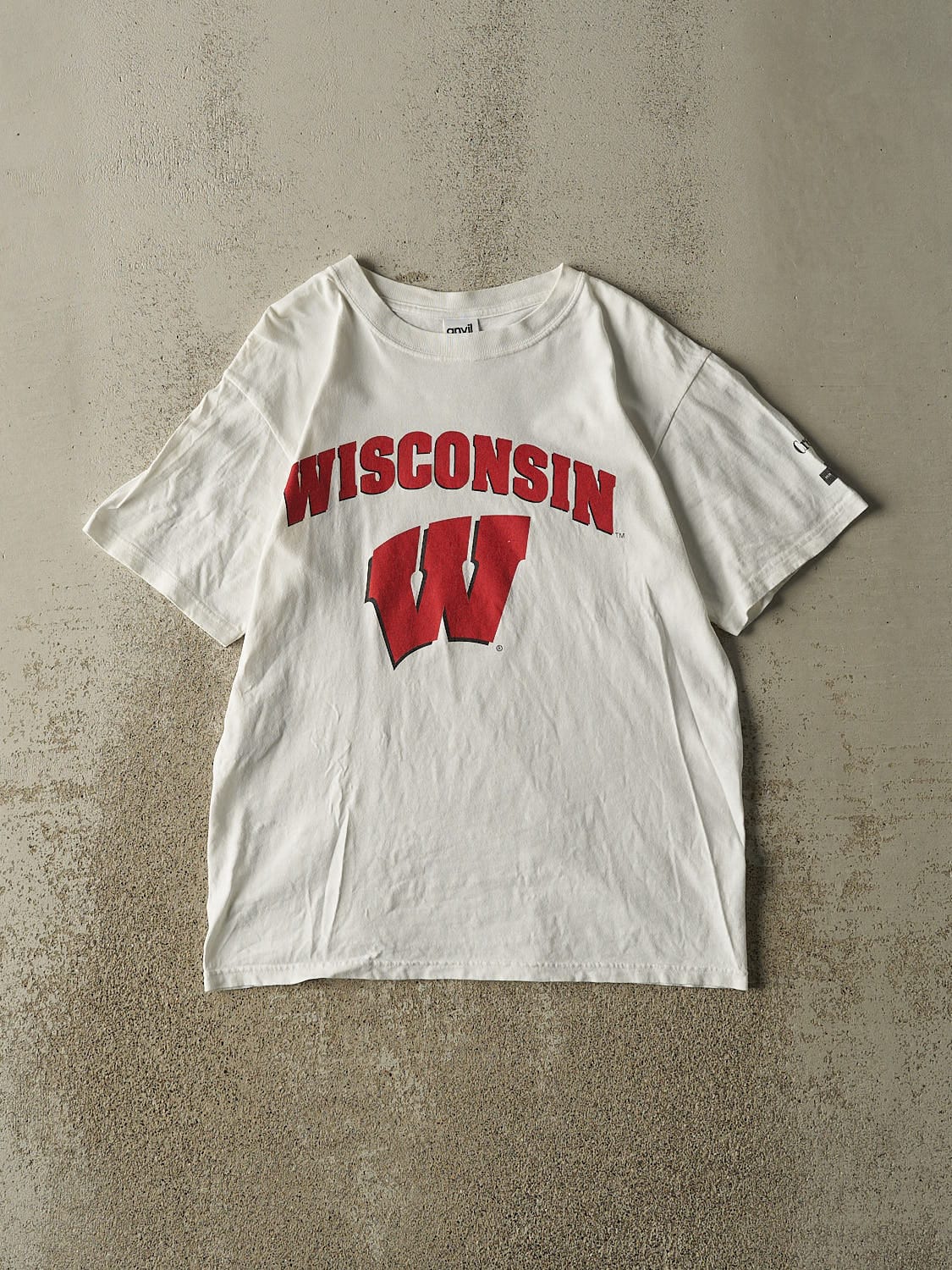 Vintage Y2K White University of Wisconsin Tee (S/M)