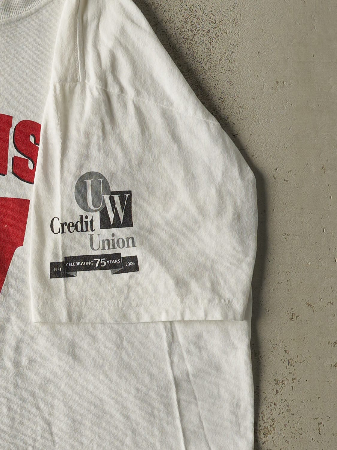Vintage Y2K White University of Wisconsin Tee (S/M)
