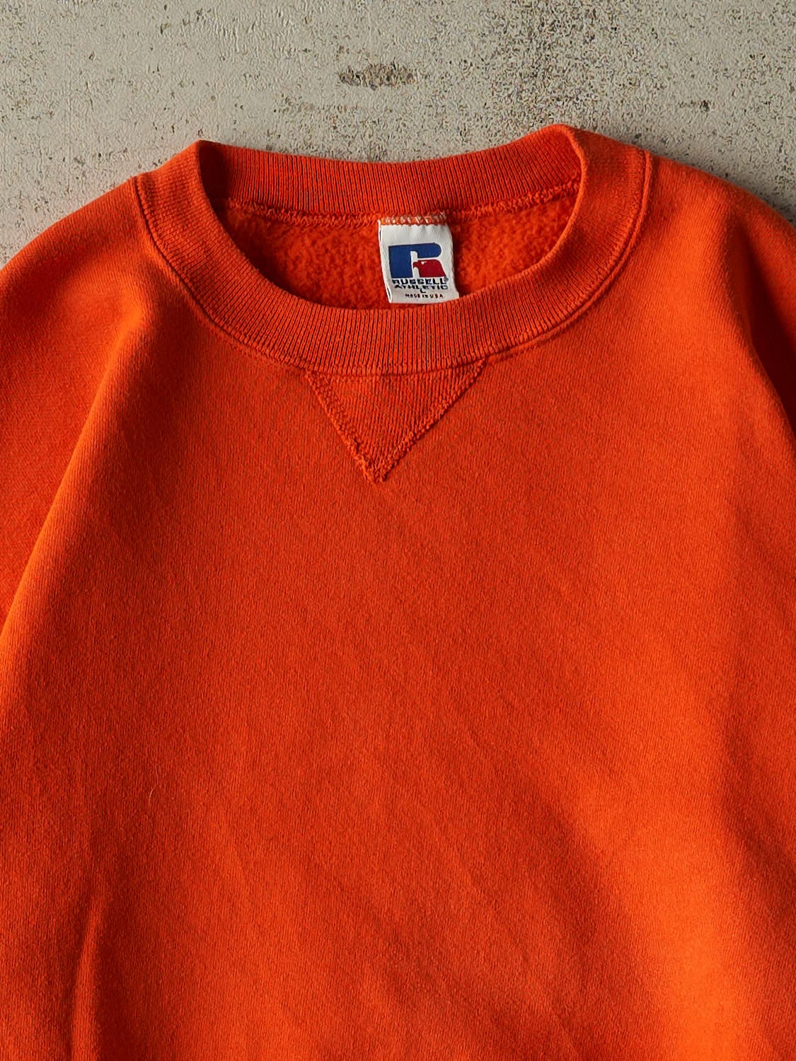 Vintage 90s Orange Russell Athletic Blank Crewneck (M)