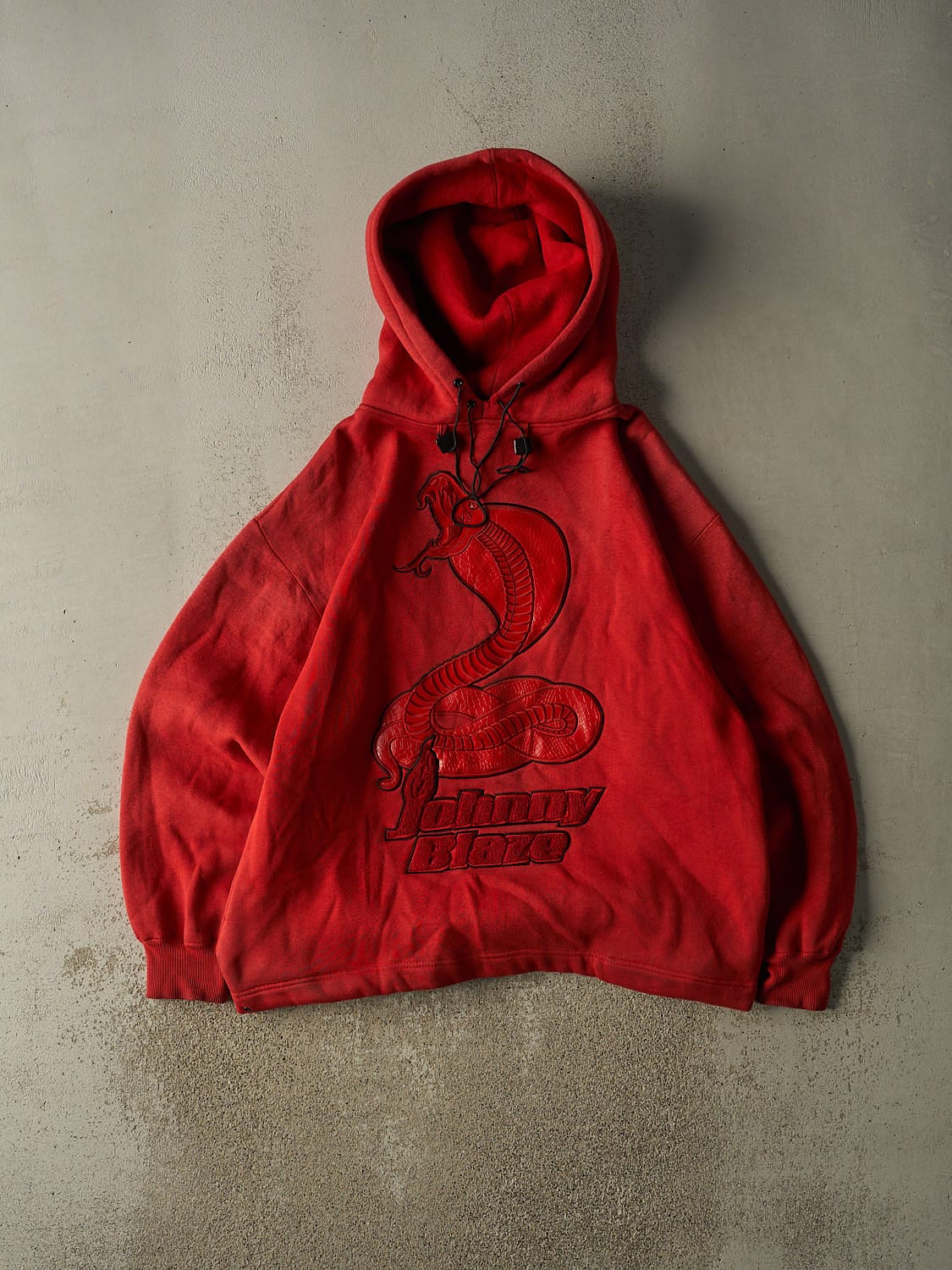 Vintage 90s Red Johnny Blaze Embroidered Hoodie (XXL)