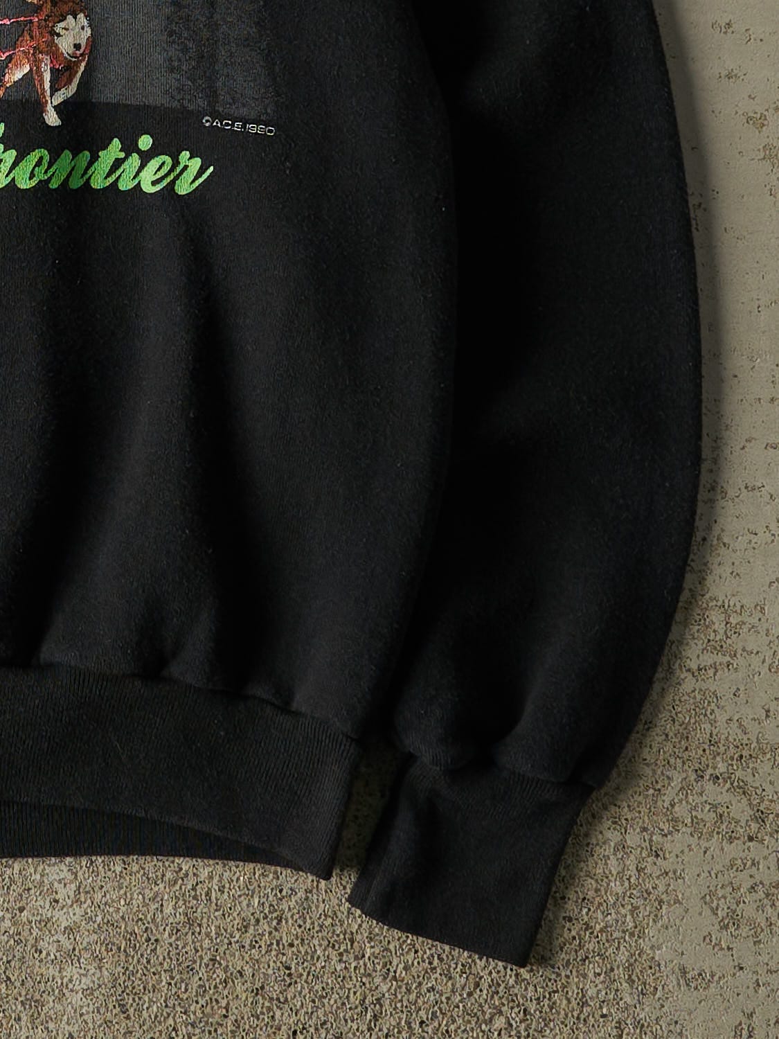 Vintage 90' Black Alaska Collared Crewneck (M)