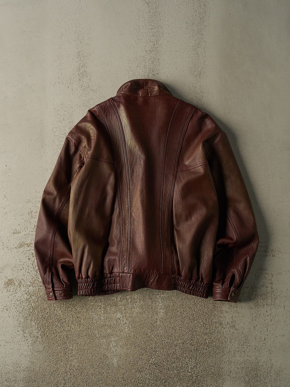 Vintage 80s Burgundy Leather Jacket (XL/XXL)