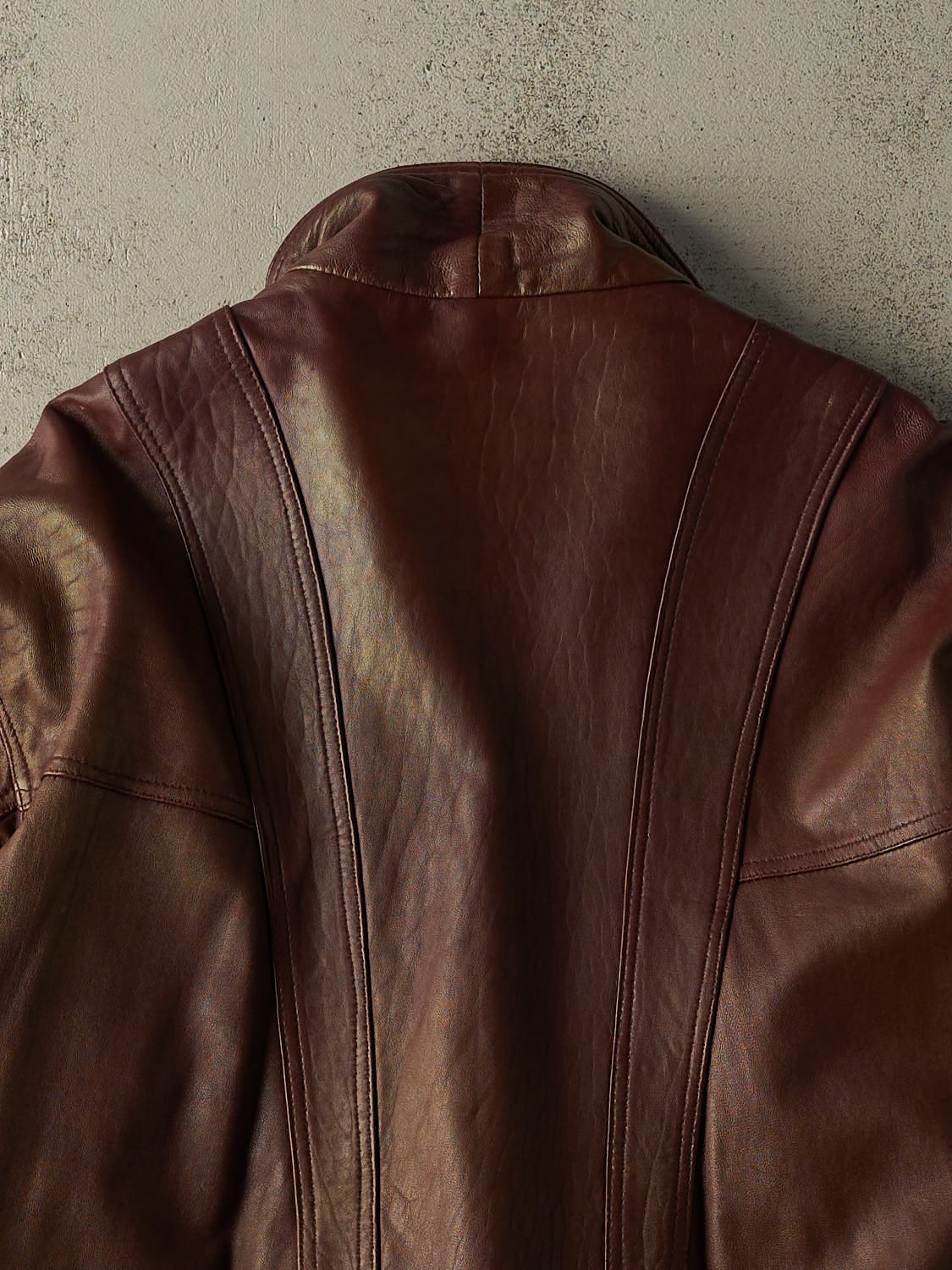 Vintage 80s Burgundy Leather Jacket (XL/XXL)