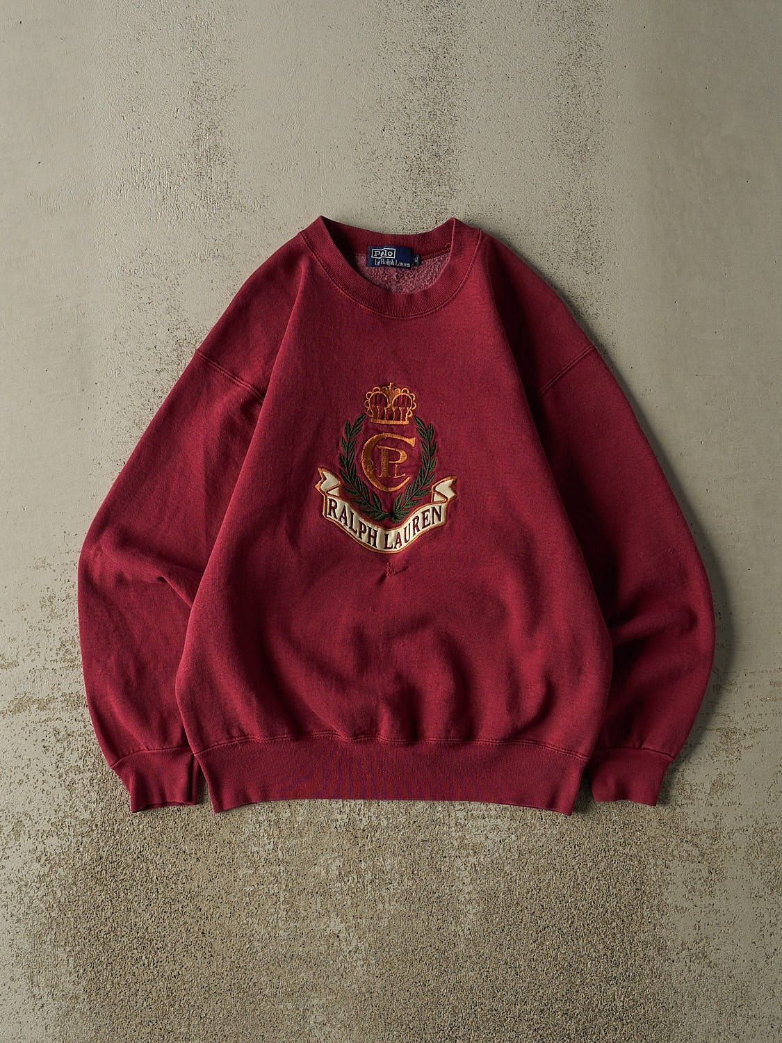 Vintage 90s Burgundy Polo Embroidered Crewneck (S)