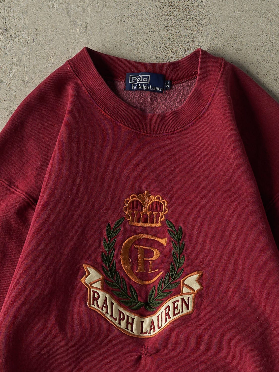Vintage 90s Burgundy Polo Embroidered Crewneck (S)
