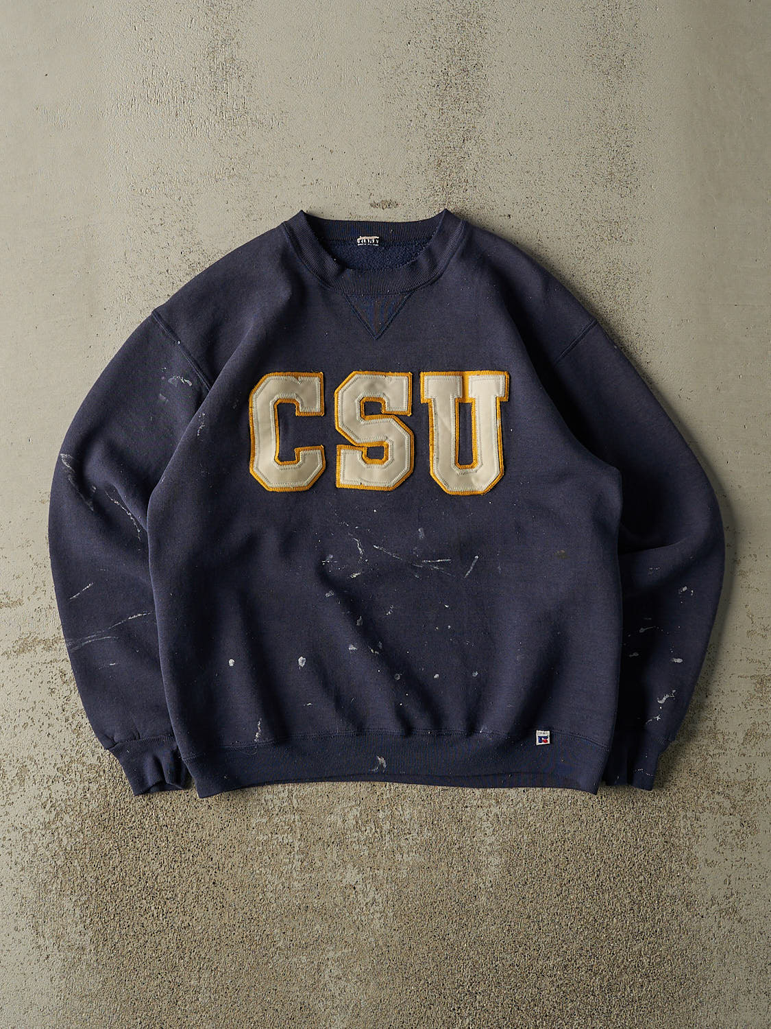 Vintage 90s Navy Blue Russell Athletic CSU Crewneck (S/M)