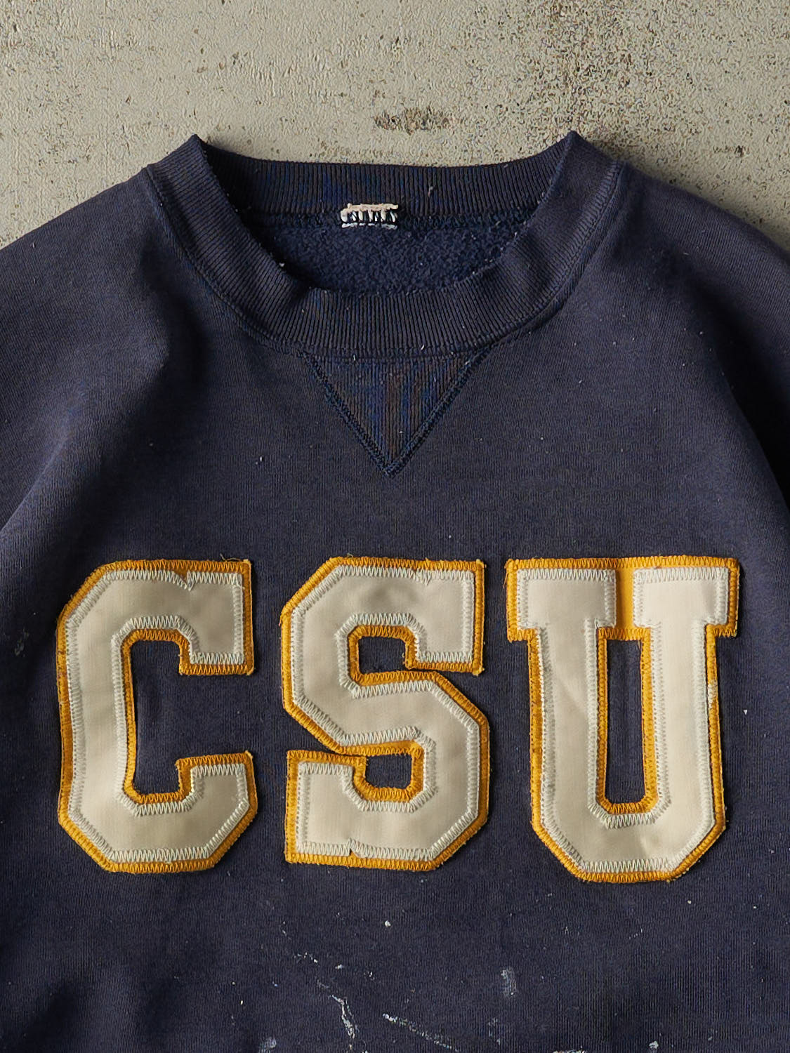 Vintage 90s Navy Blue Russell Athletic CSU Crewneck (S/M)