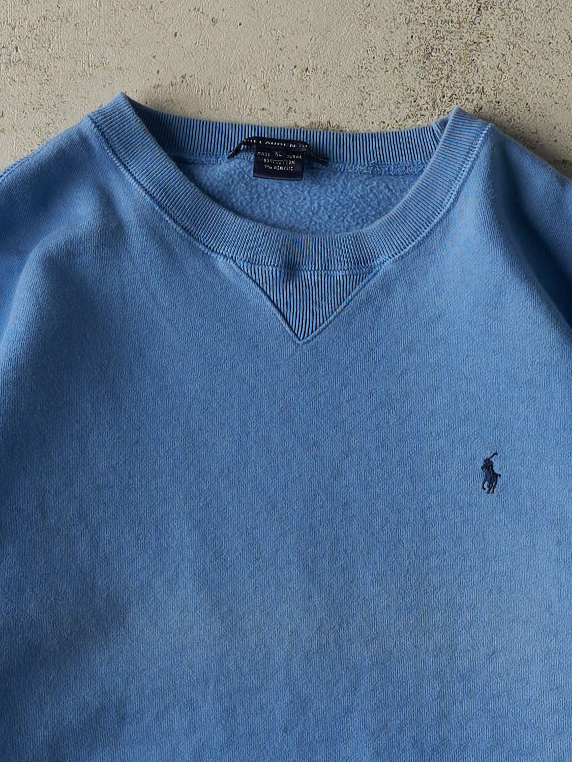 Vintage 90s Baby Blue Polo Embroidered Crewneck (XS/S)