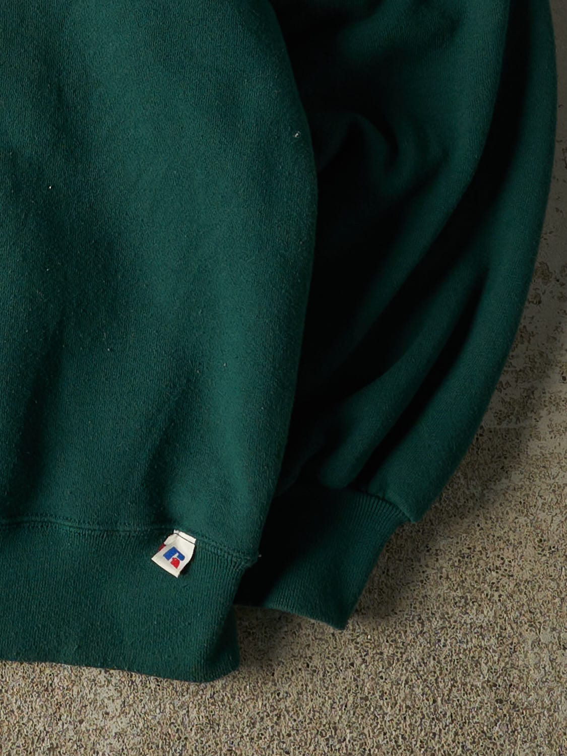 Vintage 90s Green Russell Athletic Embroidered Crewneck (M)
