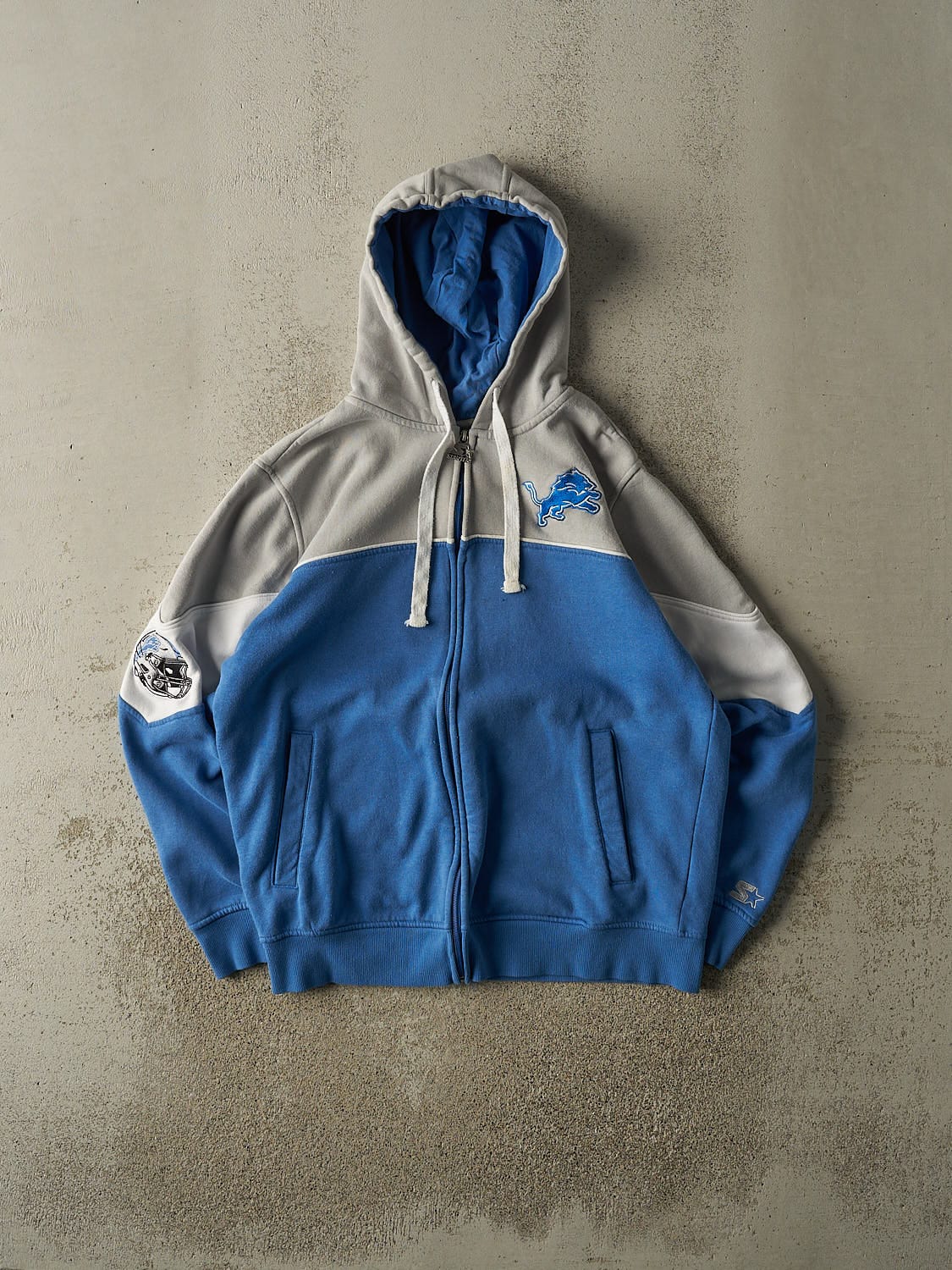 Vintage Y2K Blue & Grey Detroit Lions Hoodie (M/L)