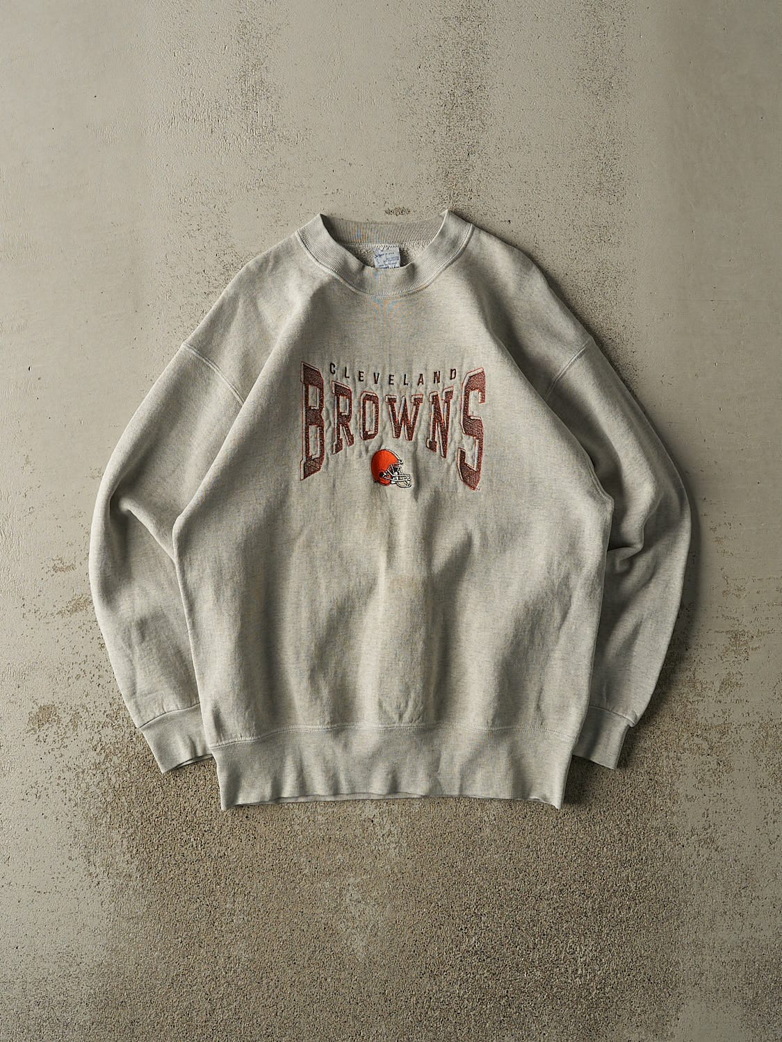 Vintage 90s Heather Grey Cleveland Browns Embroidered Crewneck (M/L)