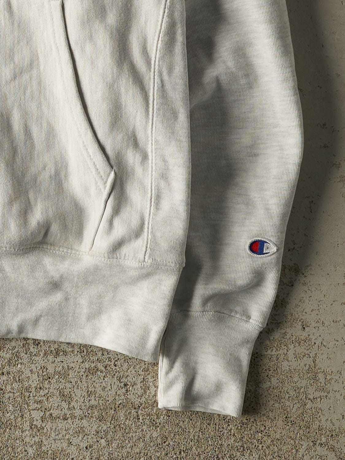 Vintage Y2K Heather Grey Champion Reverse Weave James Madison University Hoodie (M/L)