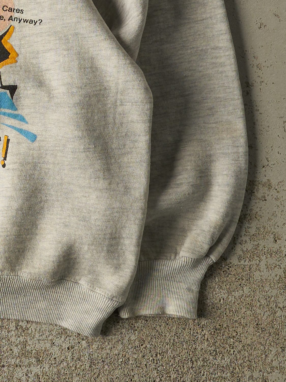 Vintage 80s Heather Grey "Chill Out" Slogan Crewneck (S)