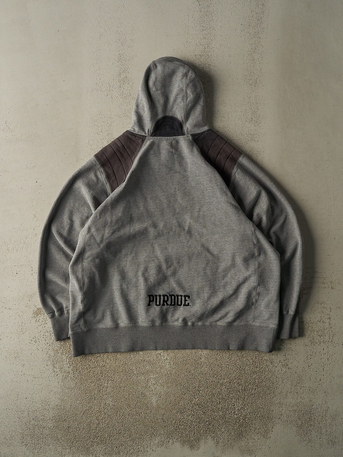 Vintage Y2K Charcoal Grey Nike Middle Swoosh Purdue University Hoodie (XL/XXL)