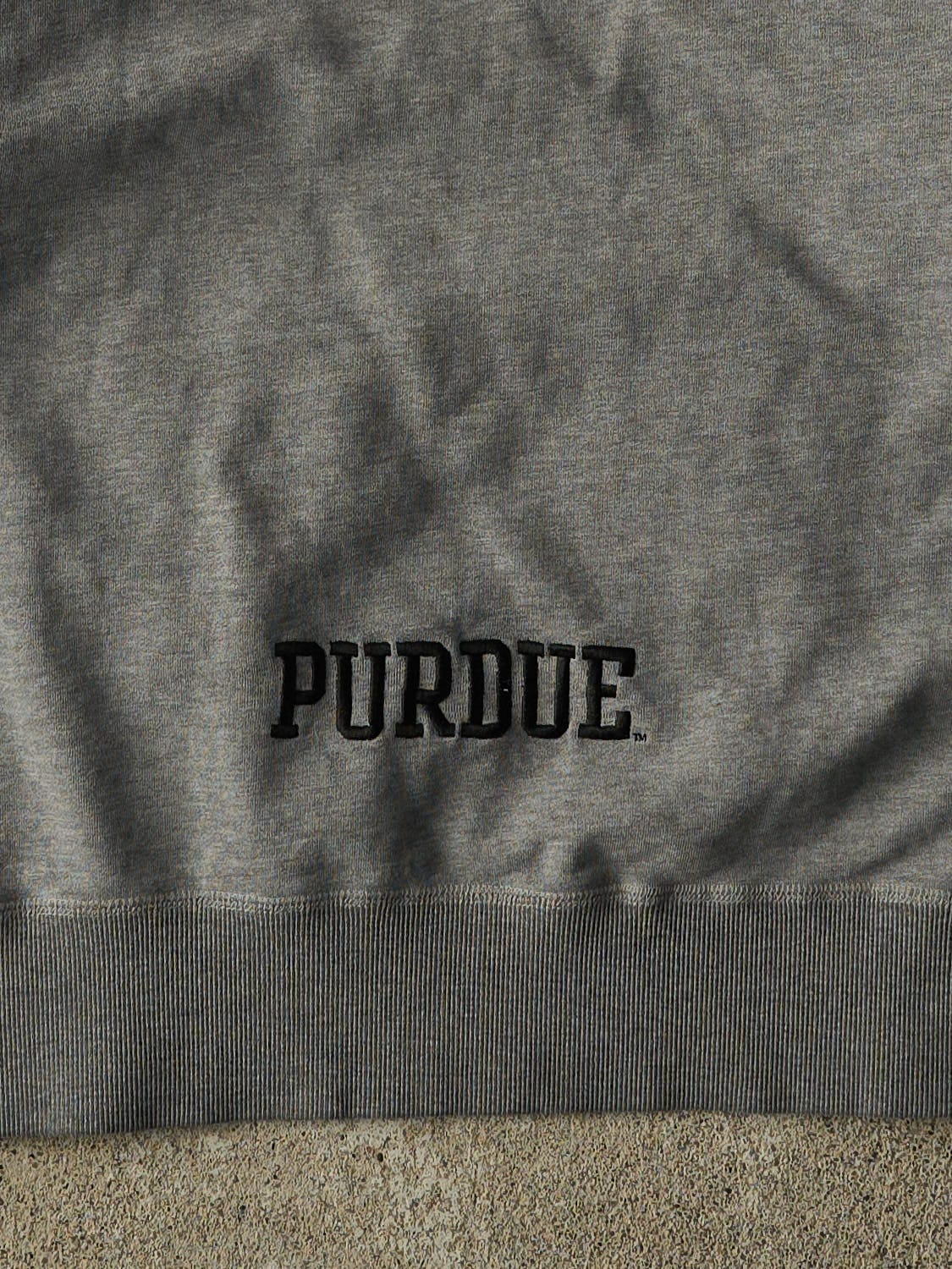 Vintage Y2K Charcoal Grey Nike Middle Swoosh Purdue University Hoodie (XL/XXL)
