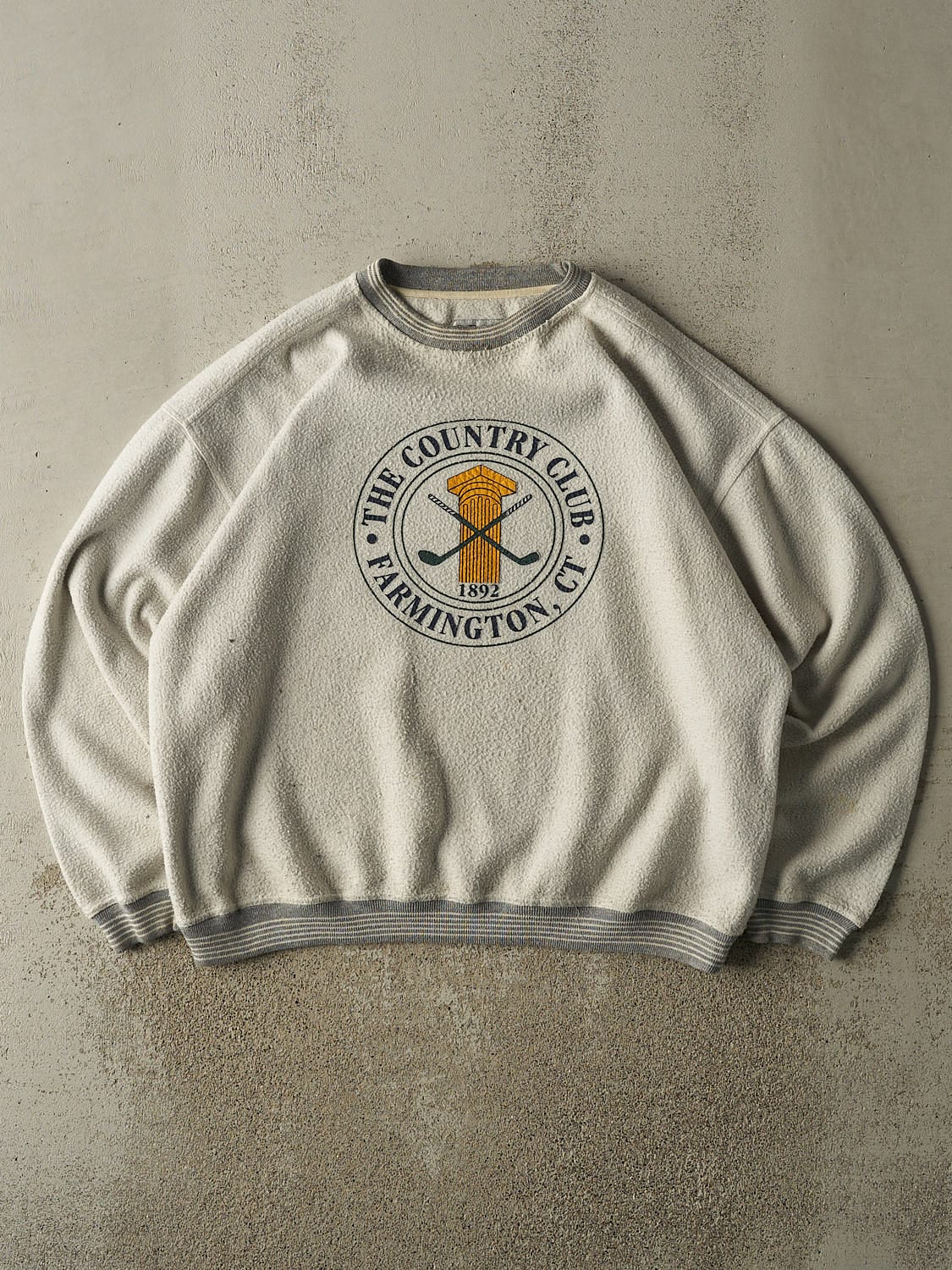 Vintage 80s Heather Grey Farmington Country Club Inside Out Crewneck (XL/XXL)