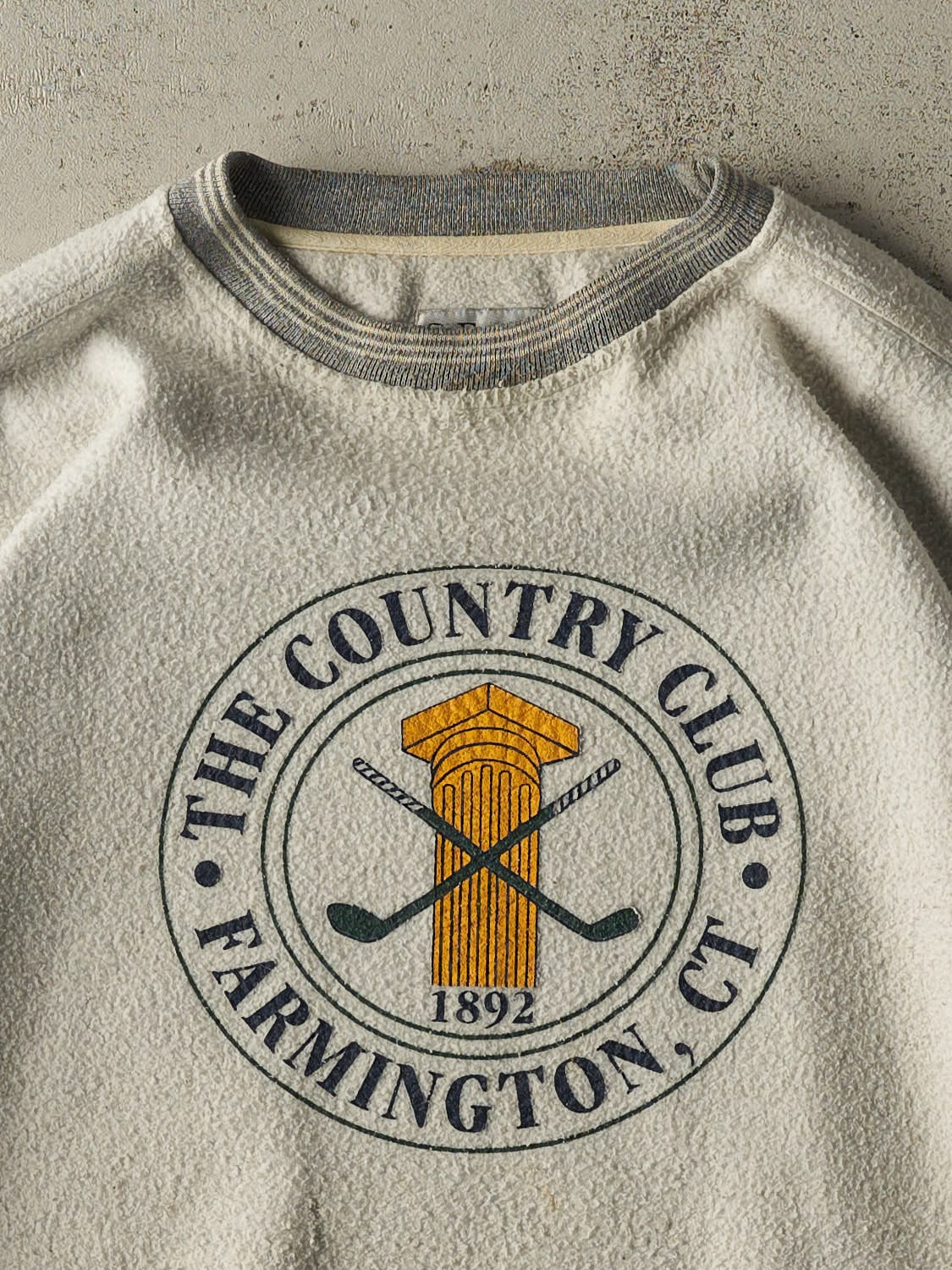 Vintage 80s Heather Grey Farmington Country Club Inside Out Crewneck (XL/XXL)