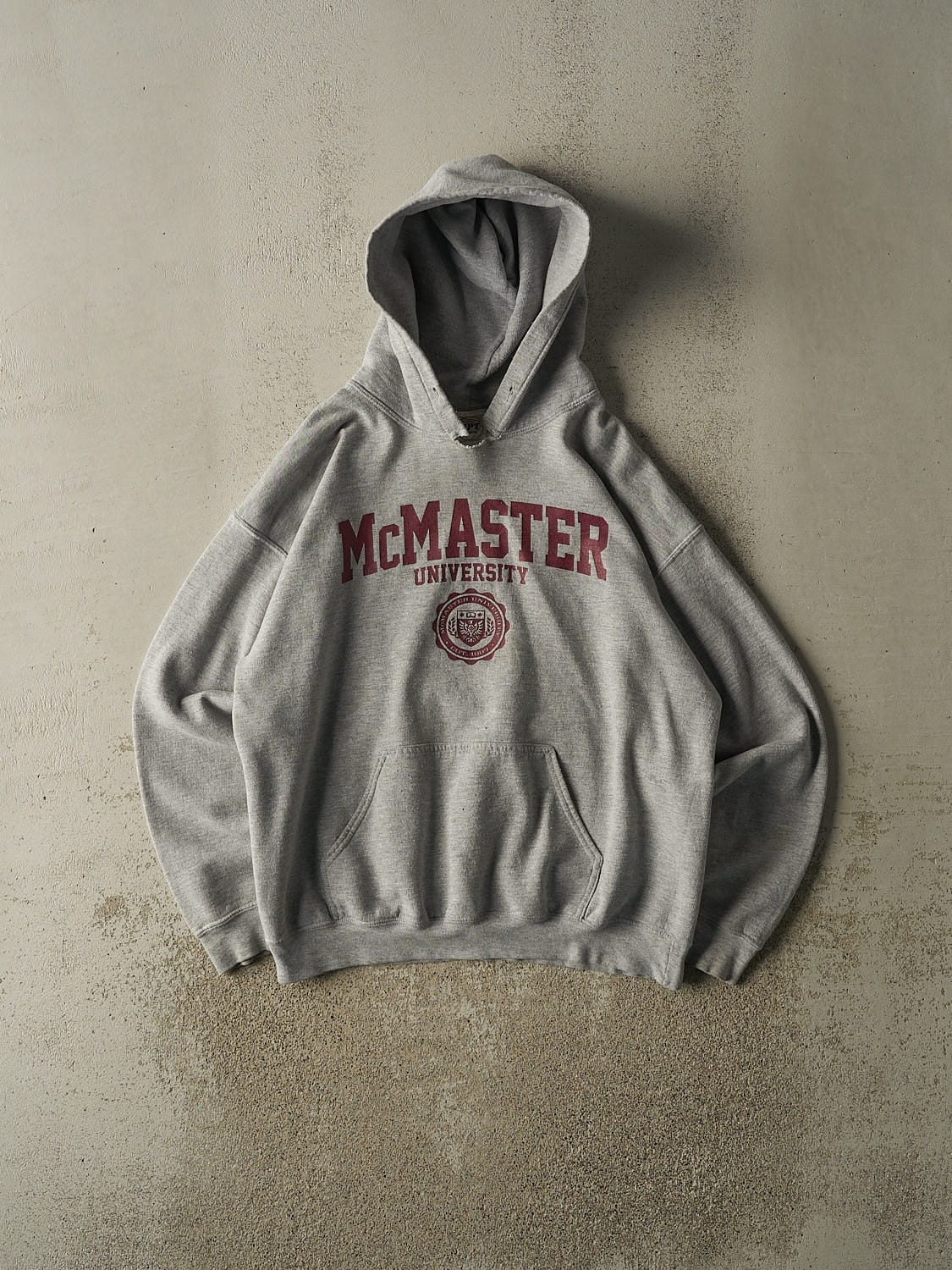 Vintage Y2K Grey McMaster University Hoodie (L)
