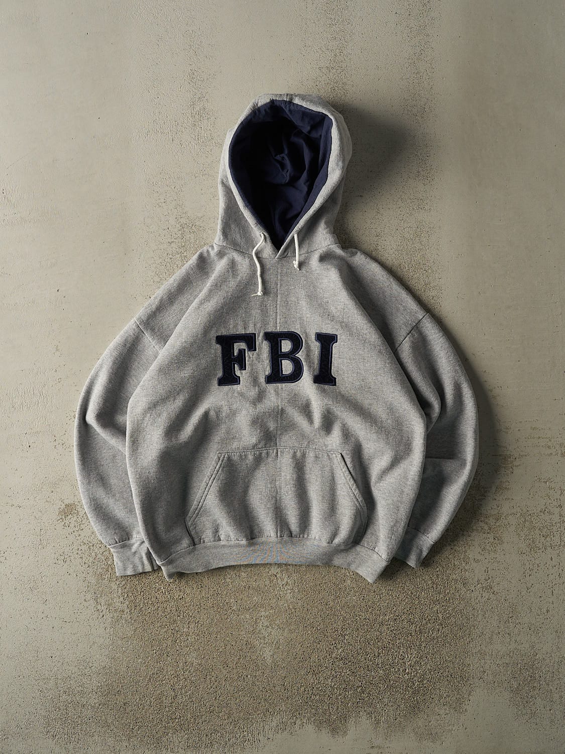 Vintage Y2K Grey FBI Embroidered Hoodie (M/L)