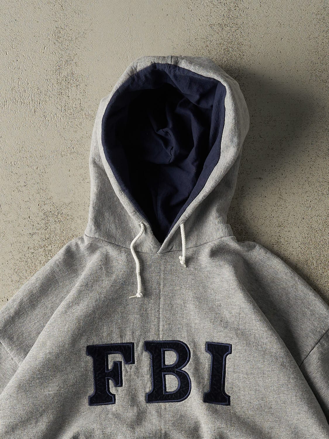 Vintage Y2K Grey FBI Embroidered Hoodie (M/L)