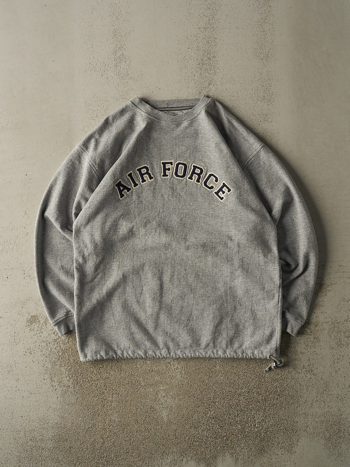 Vintage 90s Grey Air Force Embroidered Crewneck (XL/XXL)