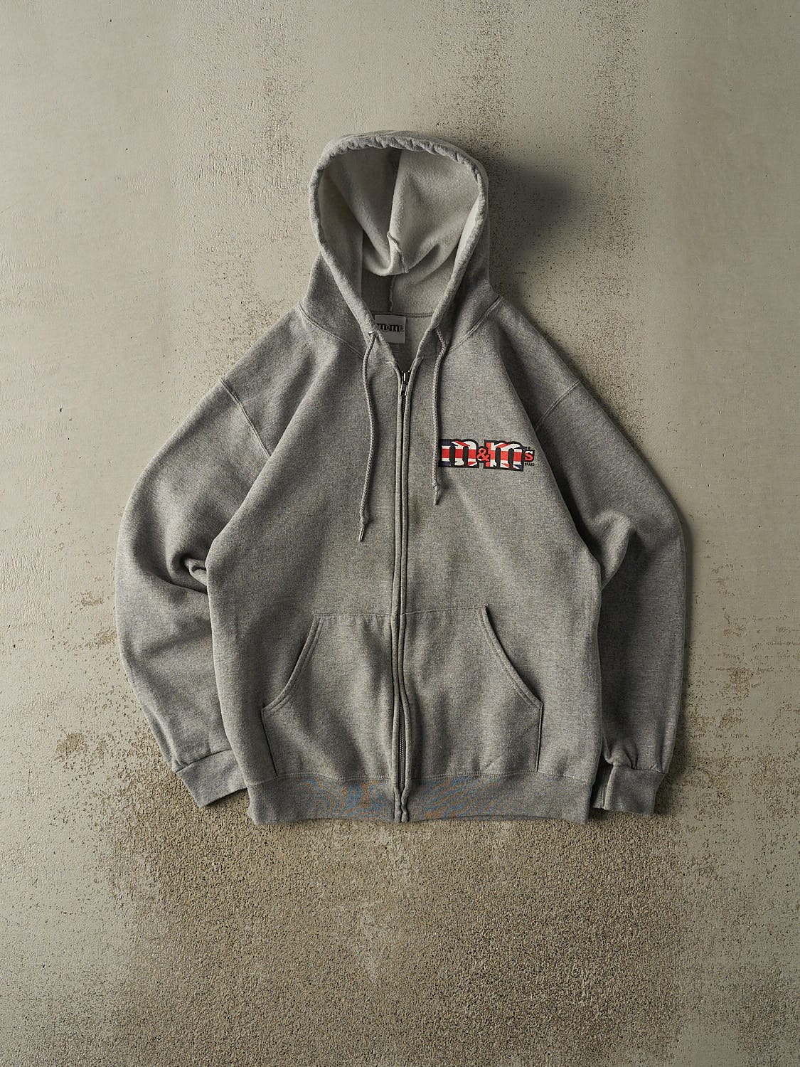 Vintage Y2K Grey M&M's Zip Up Hoodie (S/M)