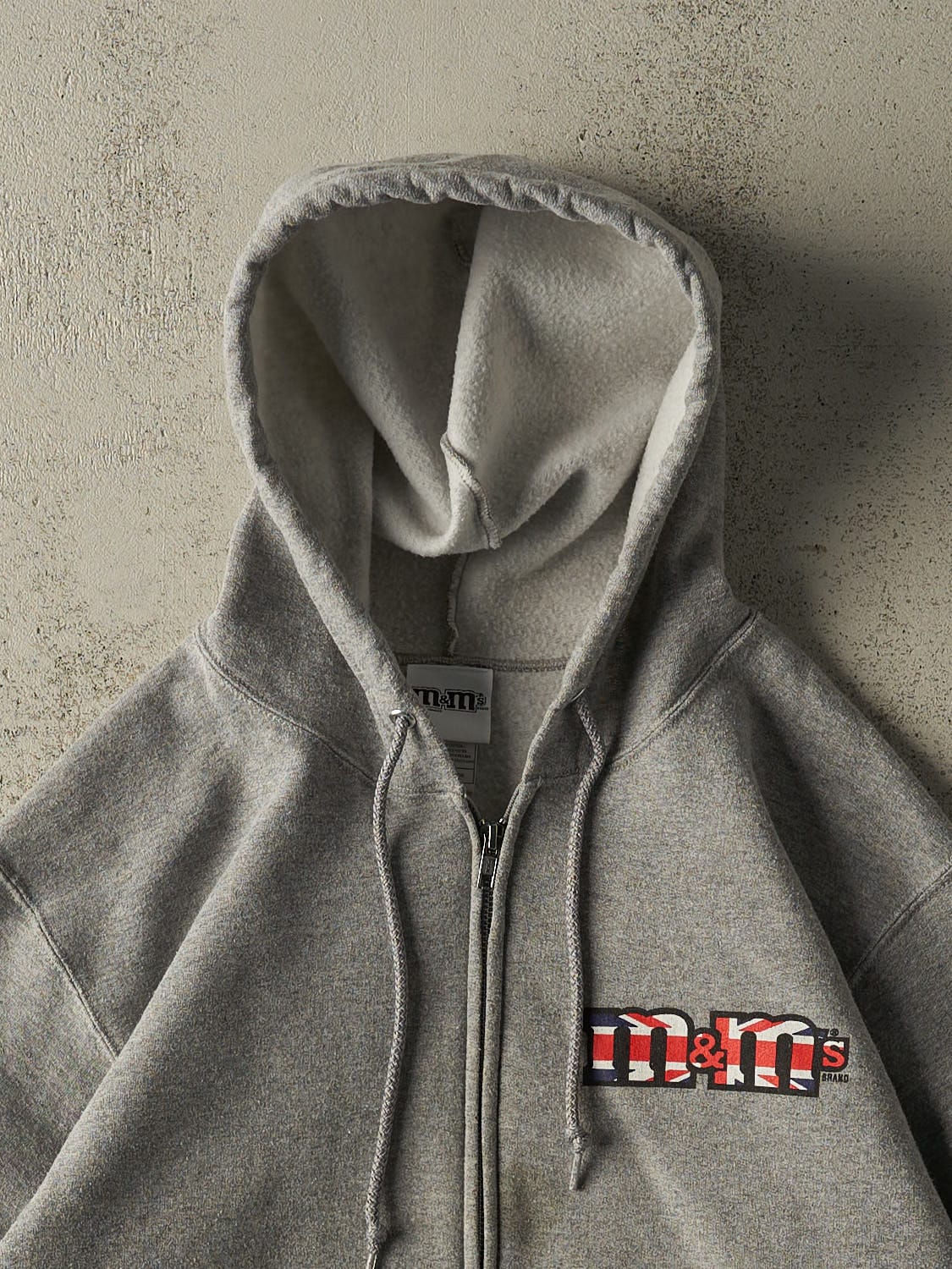 Vintage Y2K Grey M&M's Zip Up Hoodie (S/M)