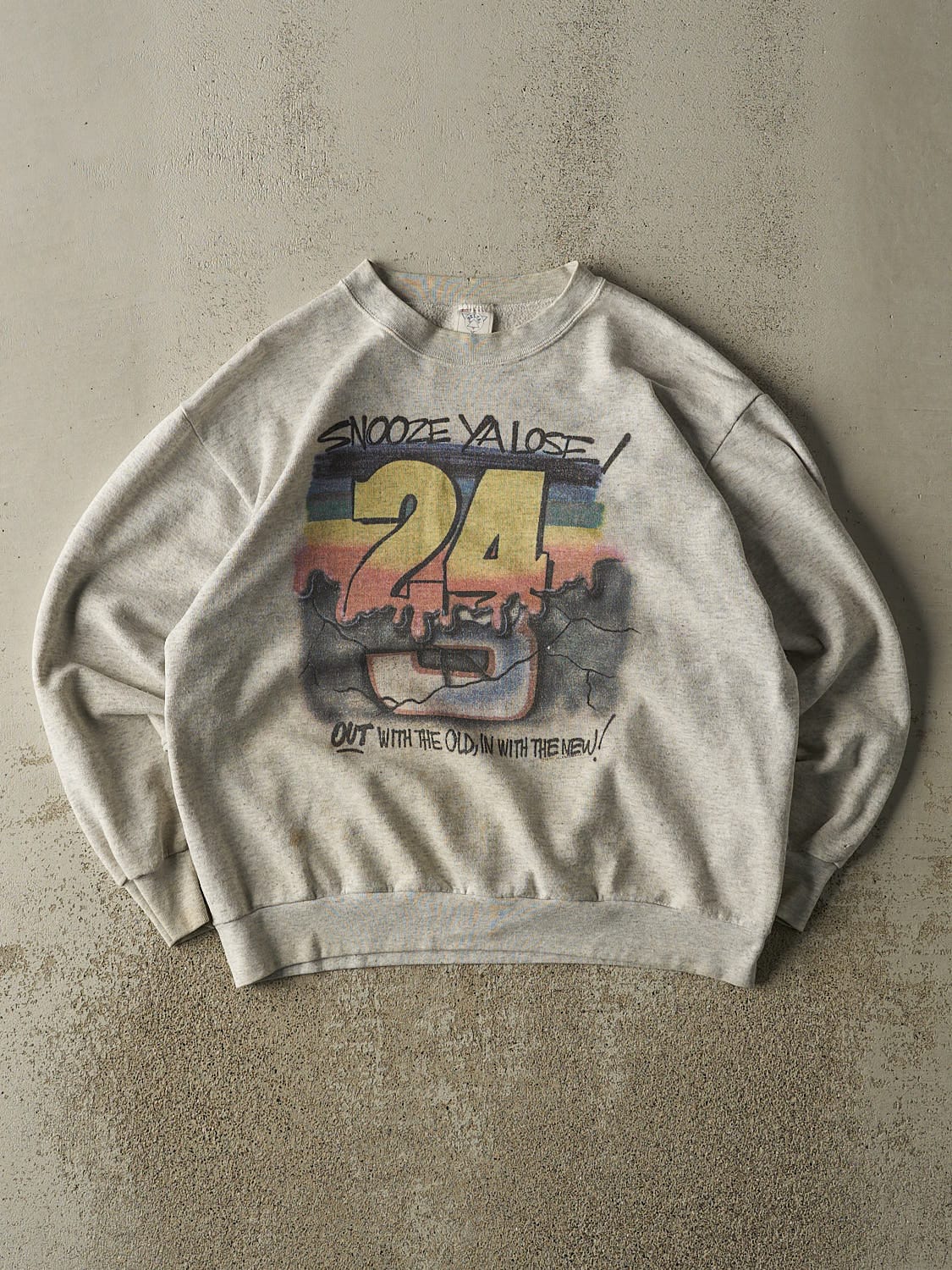 Vintage 90s Heather Grey Jeff Gordon "Snooze Ya Lose" Nascar Racing Crewneck (M/L)