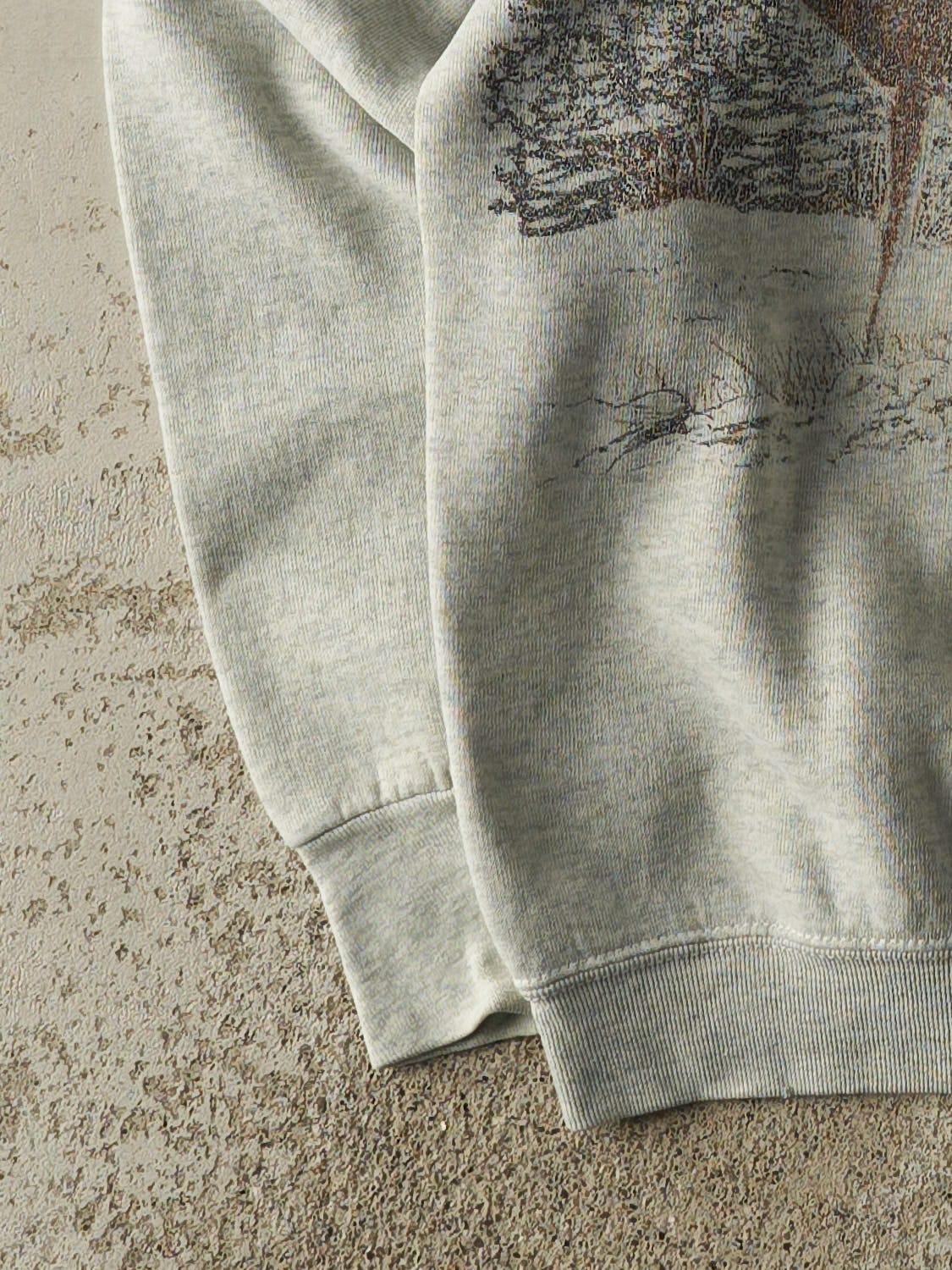 Vintage 90s Heather Grey Deer Nature Crewneck (M)